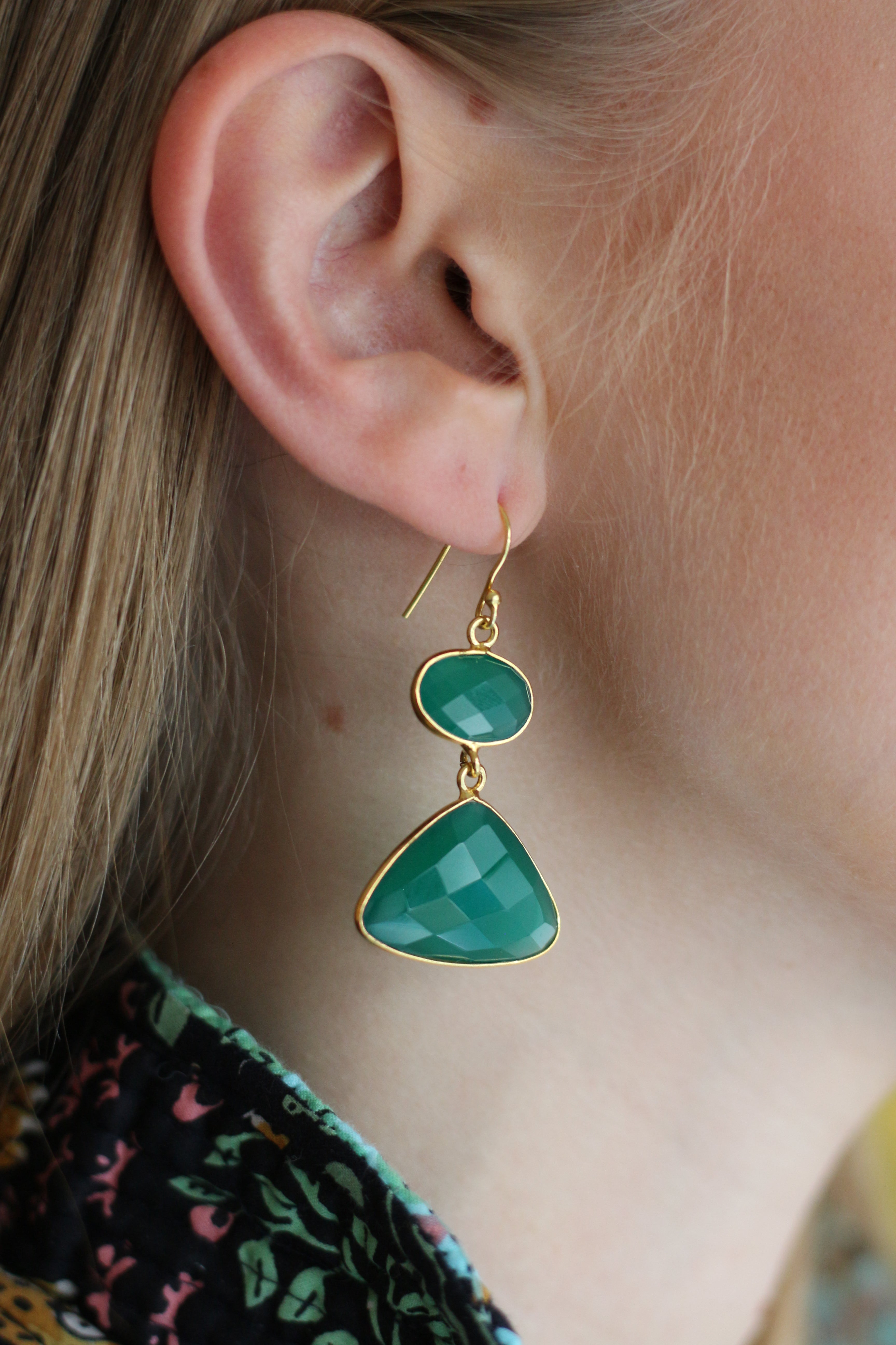 Green onyx earrings store