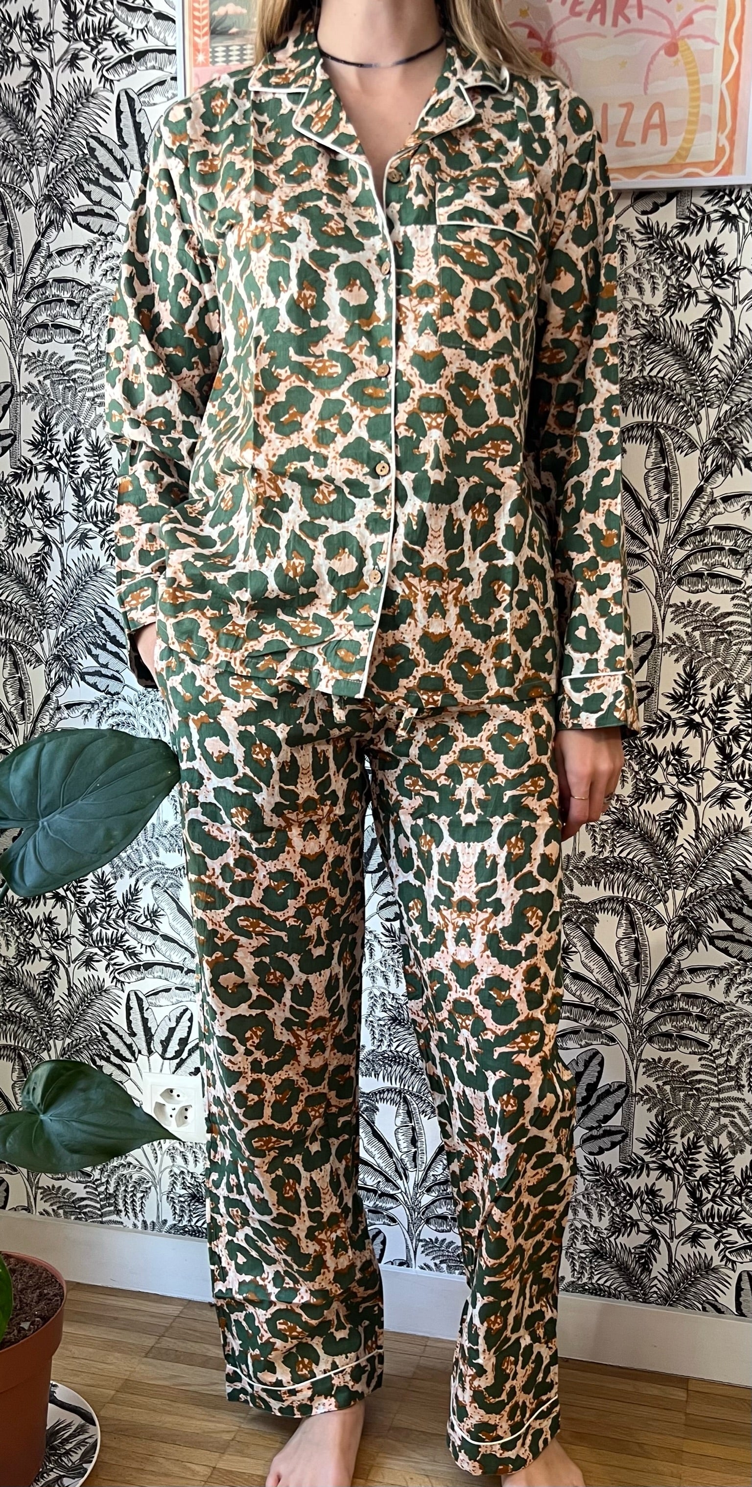 Green Leopard Pajamas
