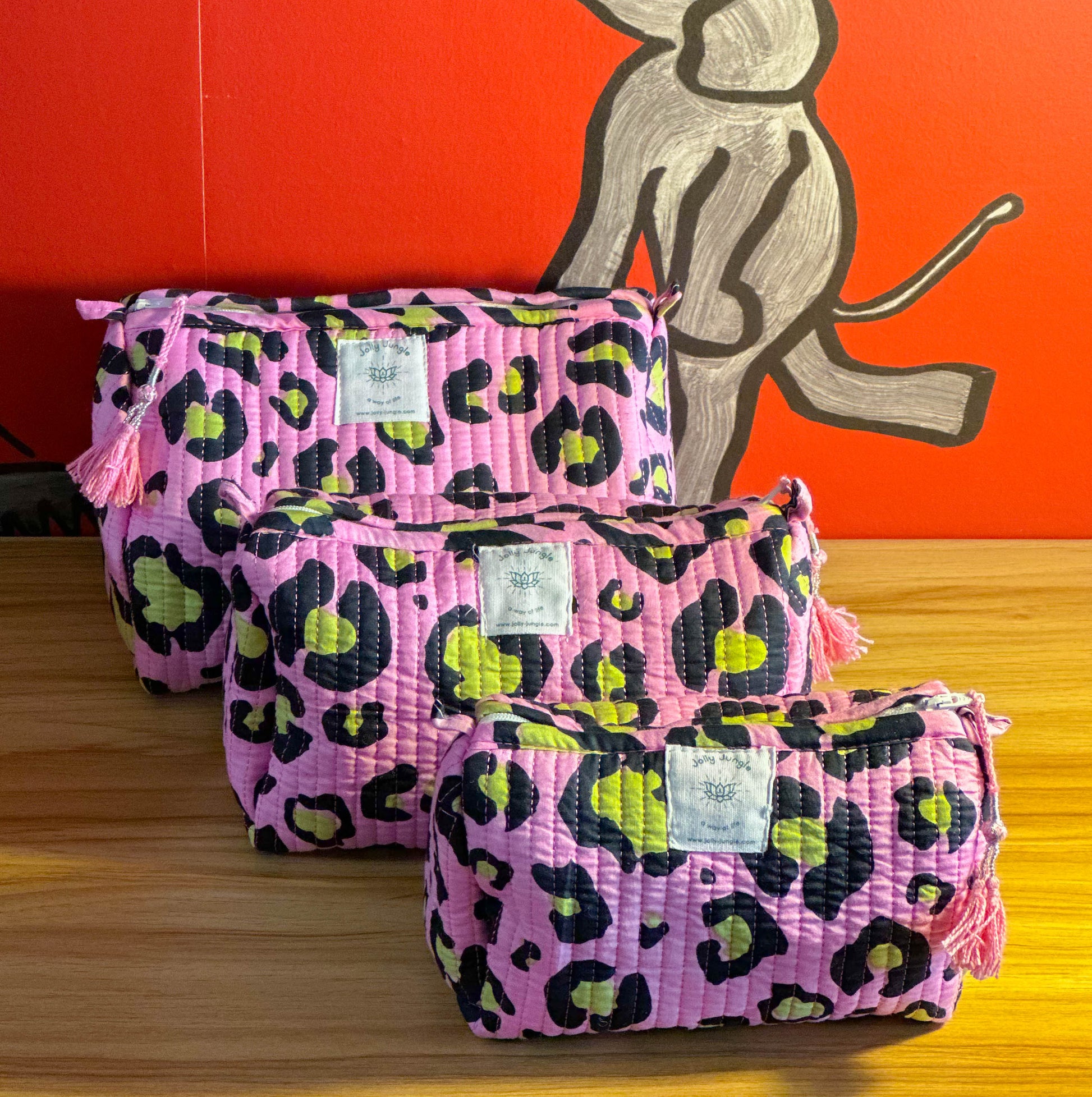 Trousse Léopard Rose et Vert