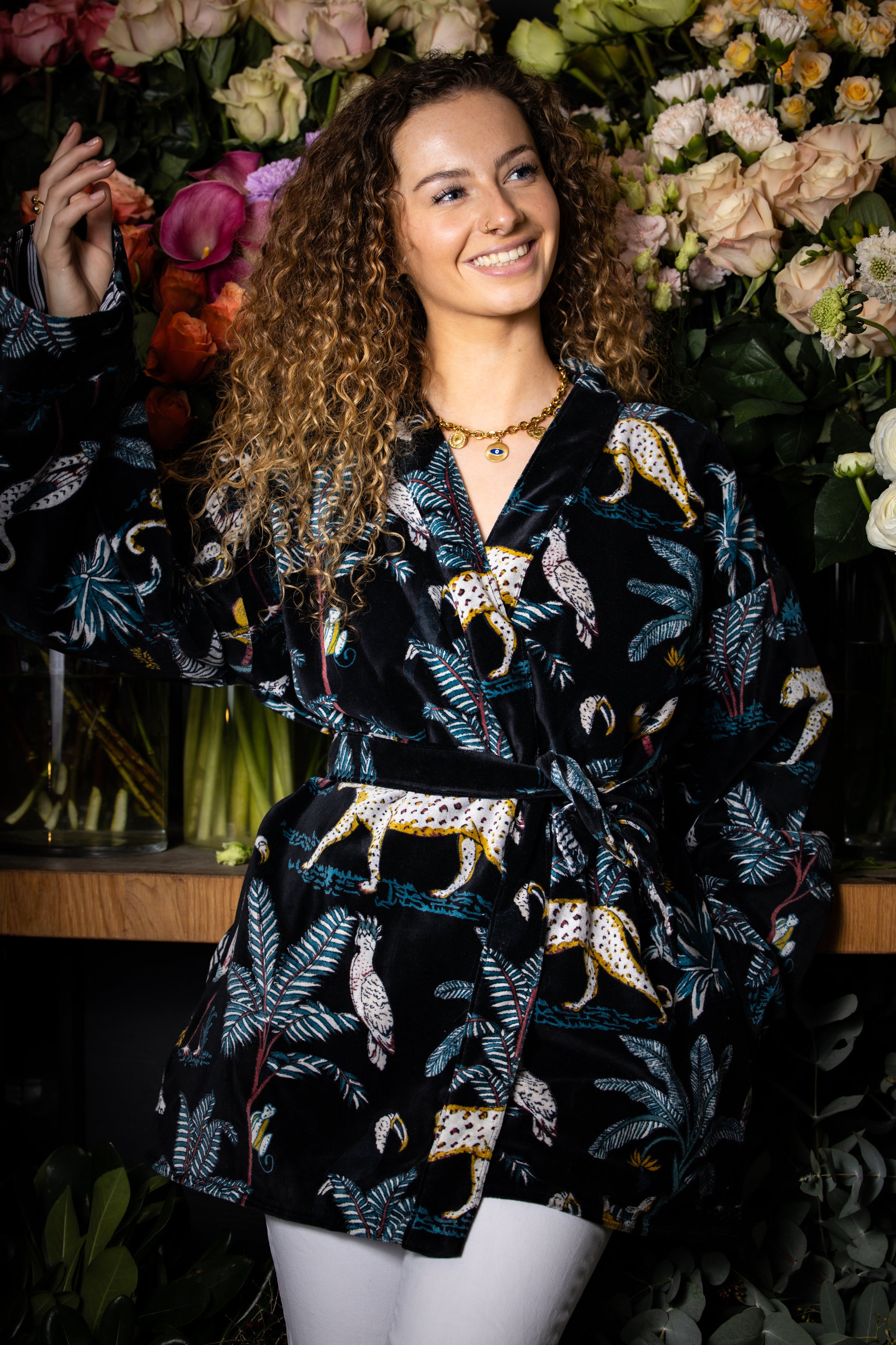 kimono velour noir jolly jungle veste mi saison