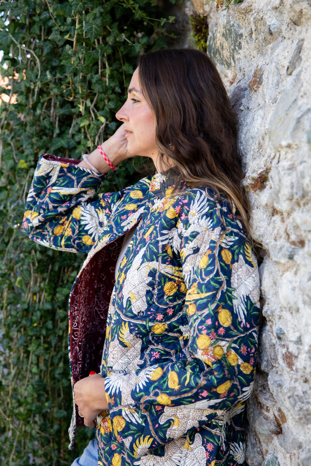Veste Noire Cacatoès Bandana Bordeaux - Jolly Jungle 