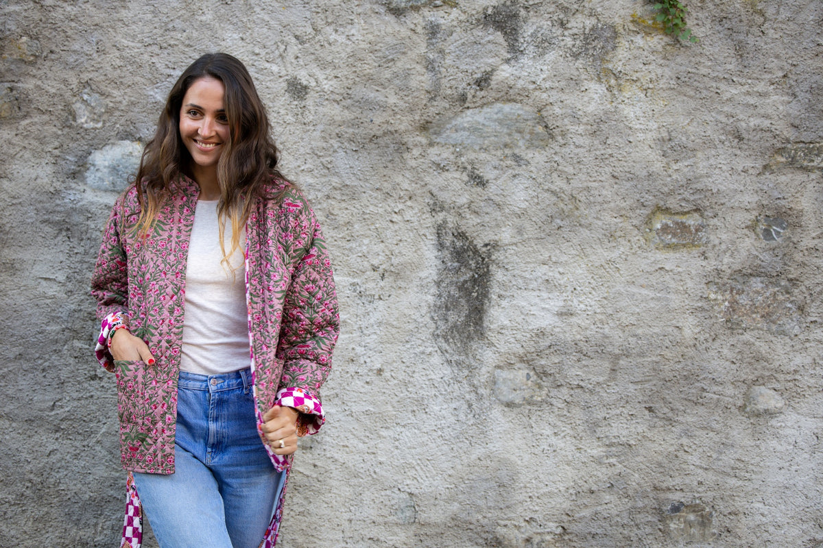 Veste Violette Fleurs