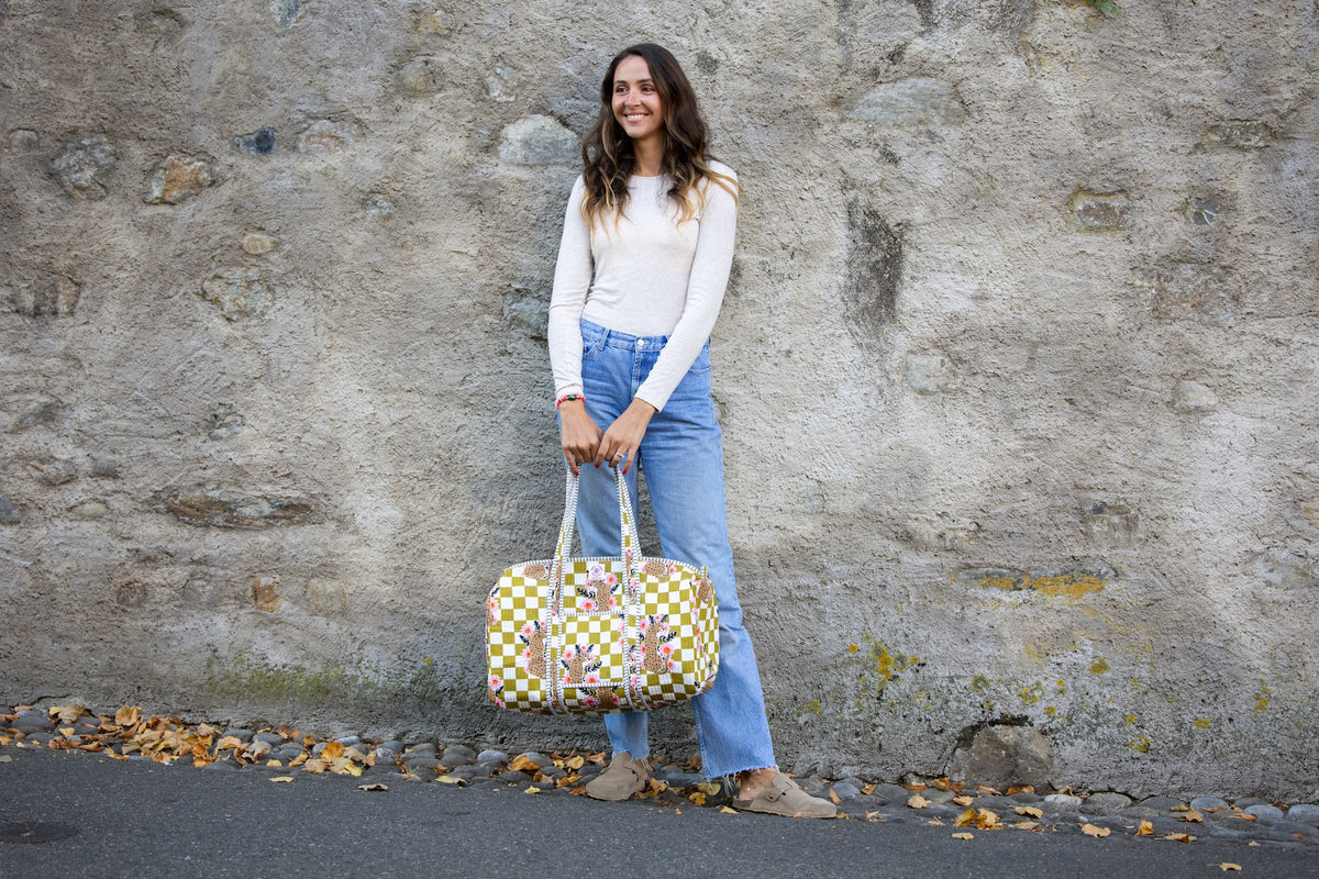 Sac de voyage carreaux Léopard