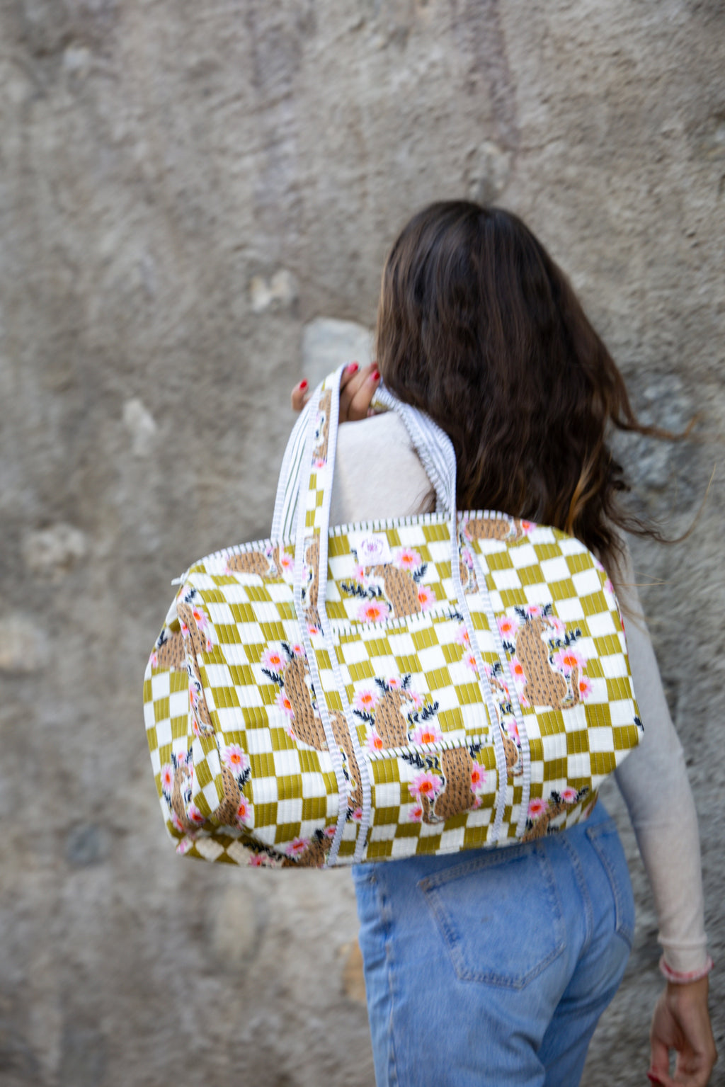 Sac de voyage carreaux Léopard