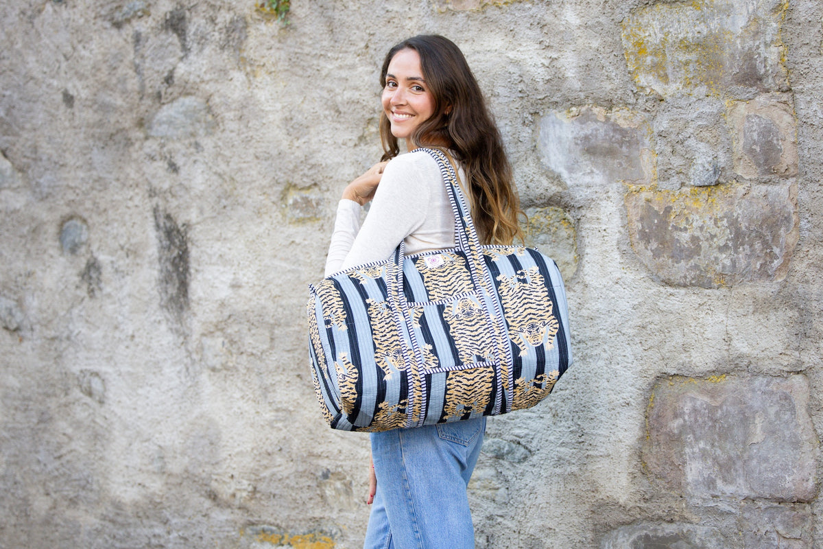 Sac de voyage Tigre ligné gris et noir
