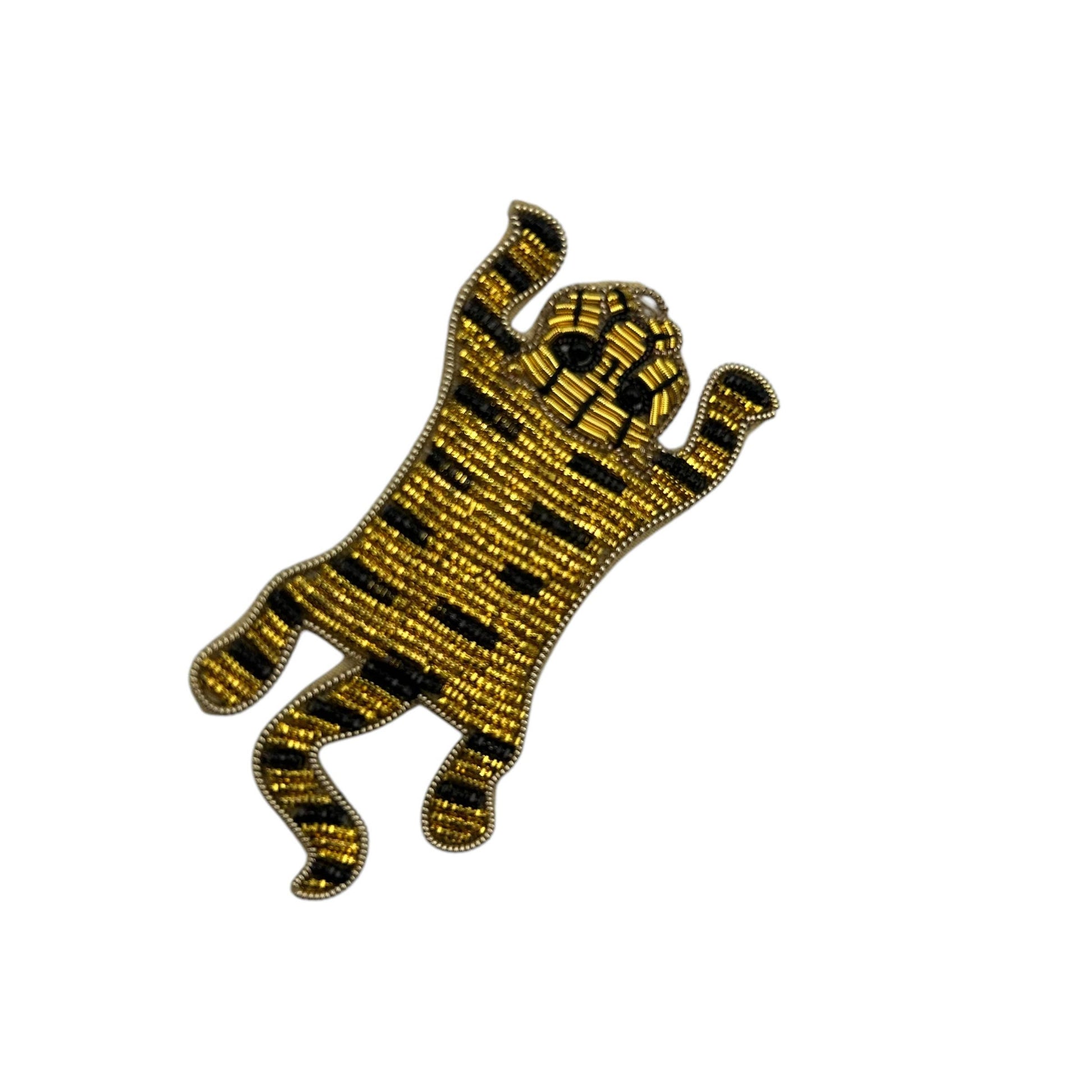 Broche / épingle brodée corps de tigre