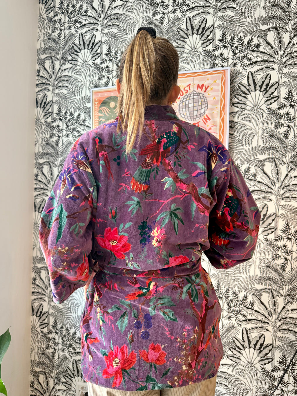 Kimono Velour Jungle Lounge Violet