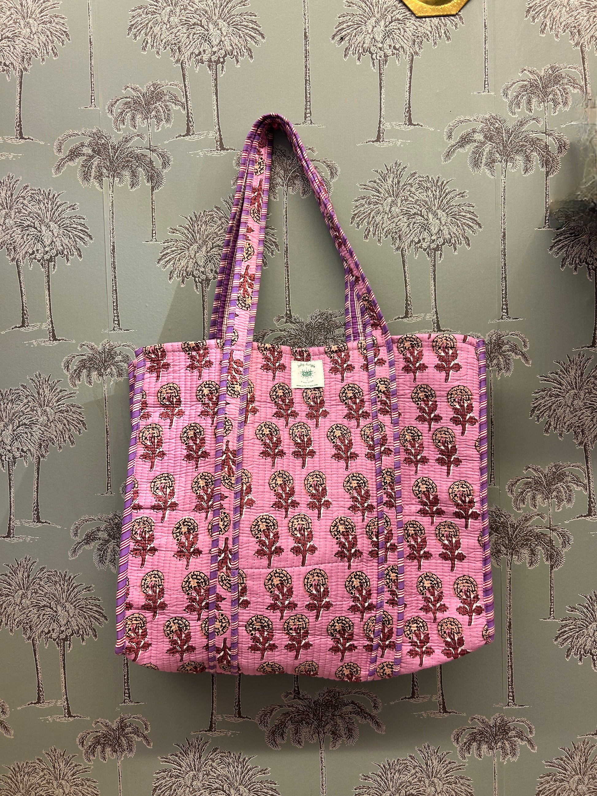 Sac Tote Mauve Petites Fleurs