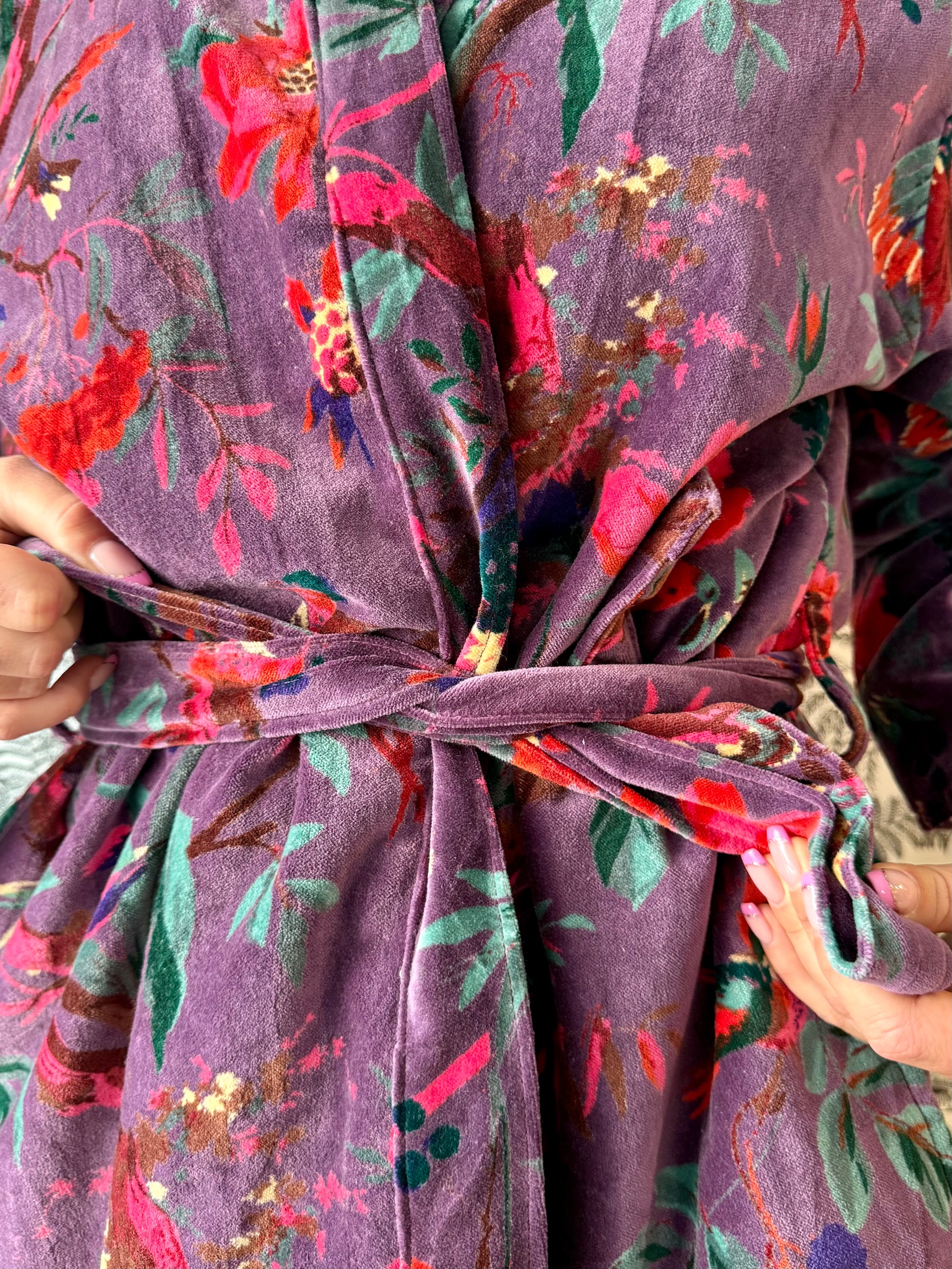 Kimono Velour Jungle Lounge Violet