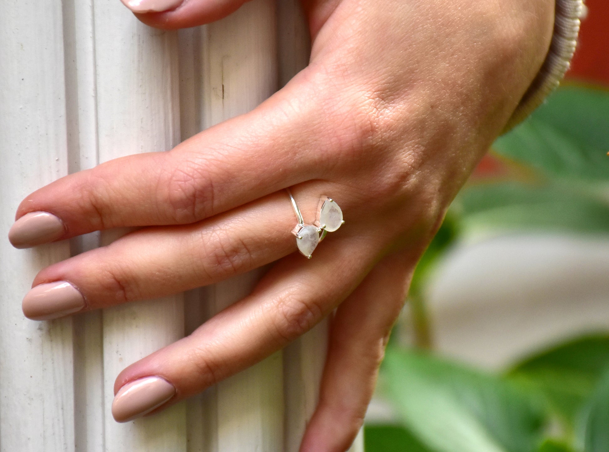 Bague Réglable Duo Pierre de Lune Argent - Jolly Jungle 