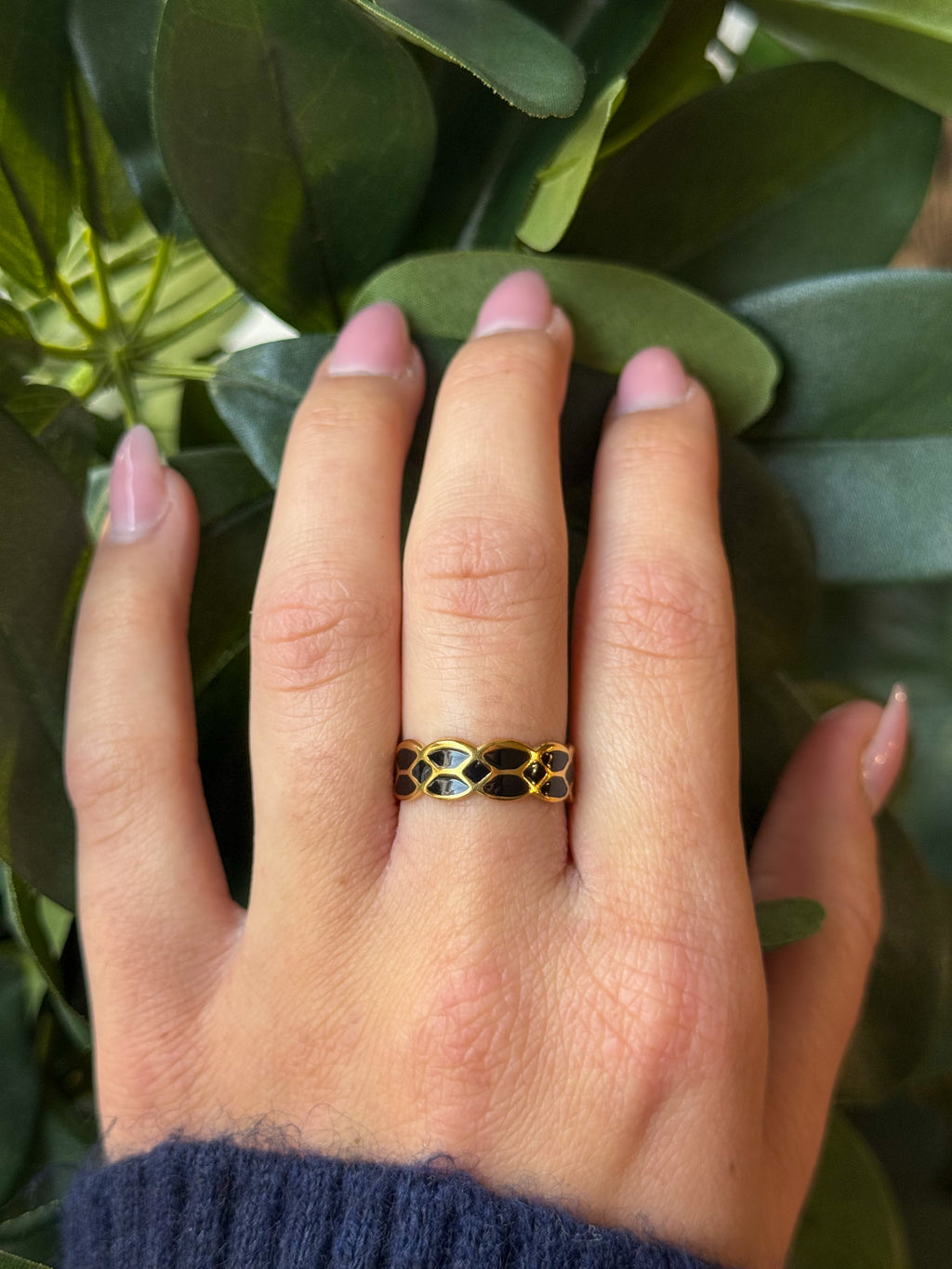 Bague Écailles noires