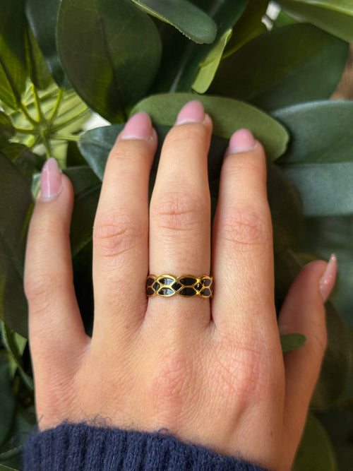 Bague Écailles noires