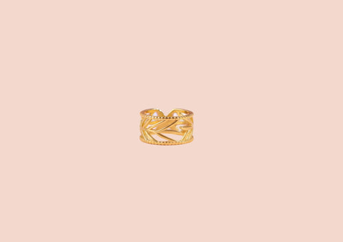Bague feuille tropicale