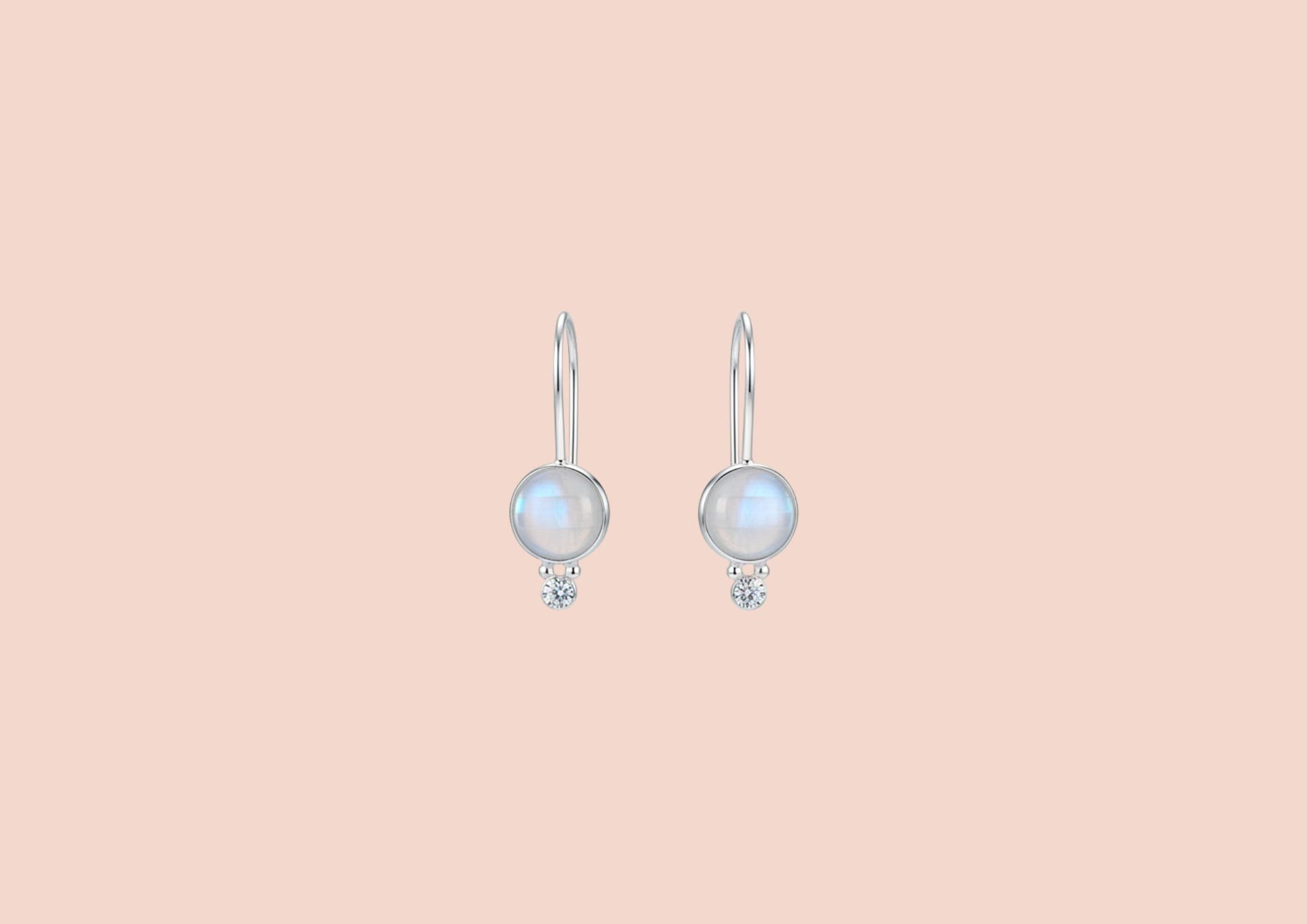 Boucles Dara Pierre de Lune Argent