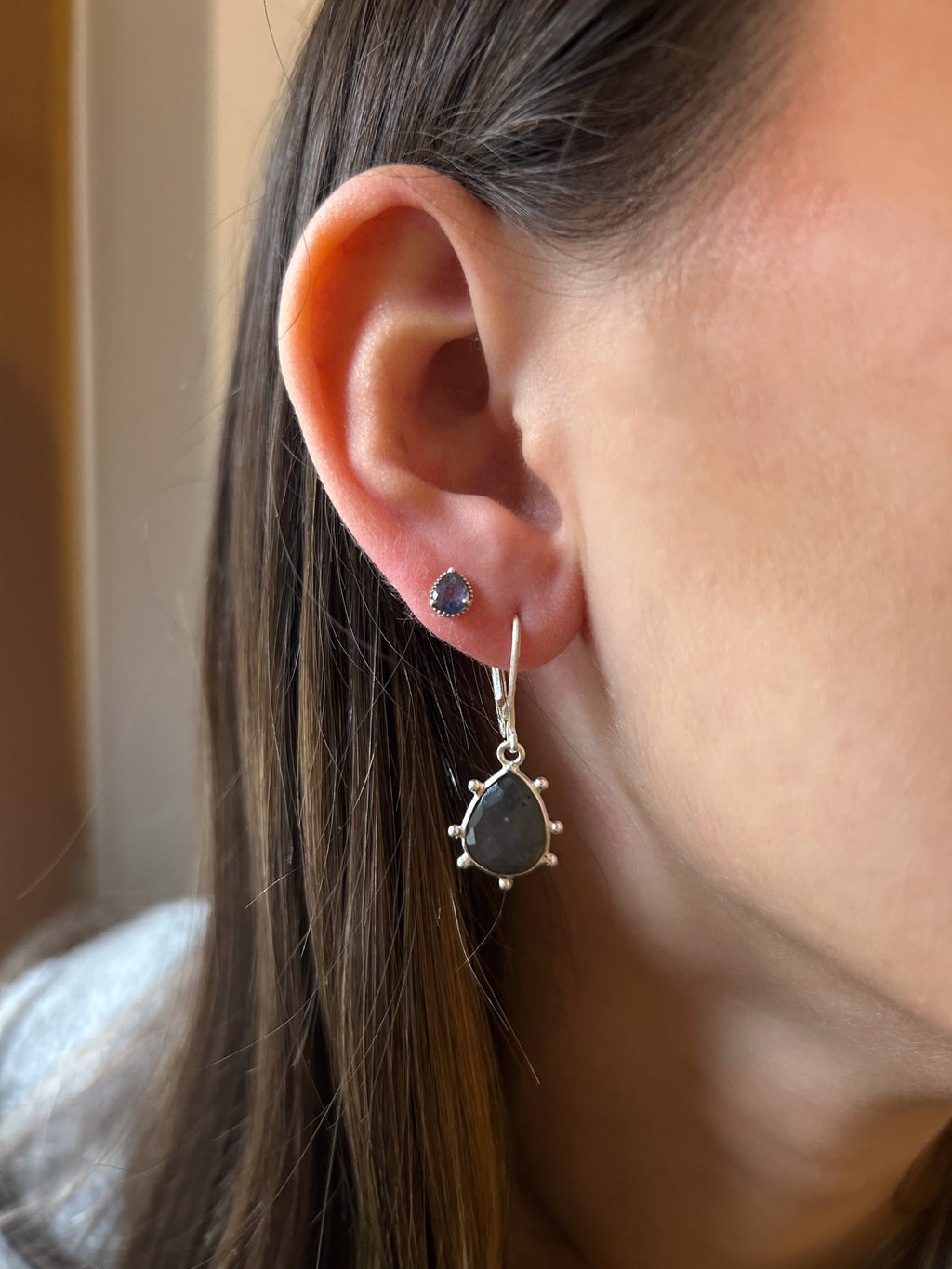 Boucles Lombock Labradorite Argent