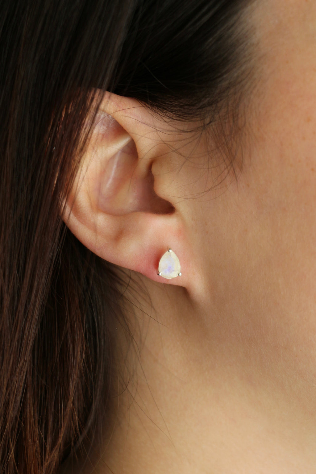 Boucles d'oreilles Eli en Argent Pierre de Lune