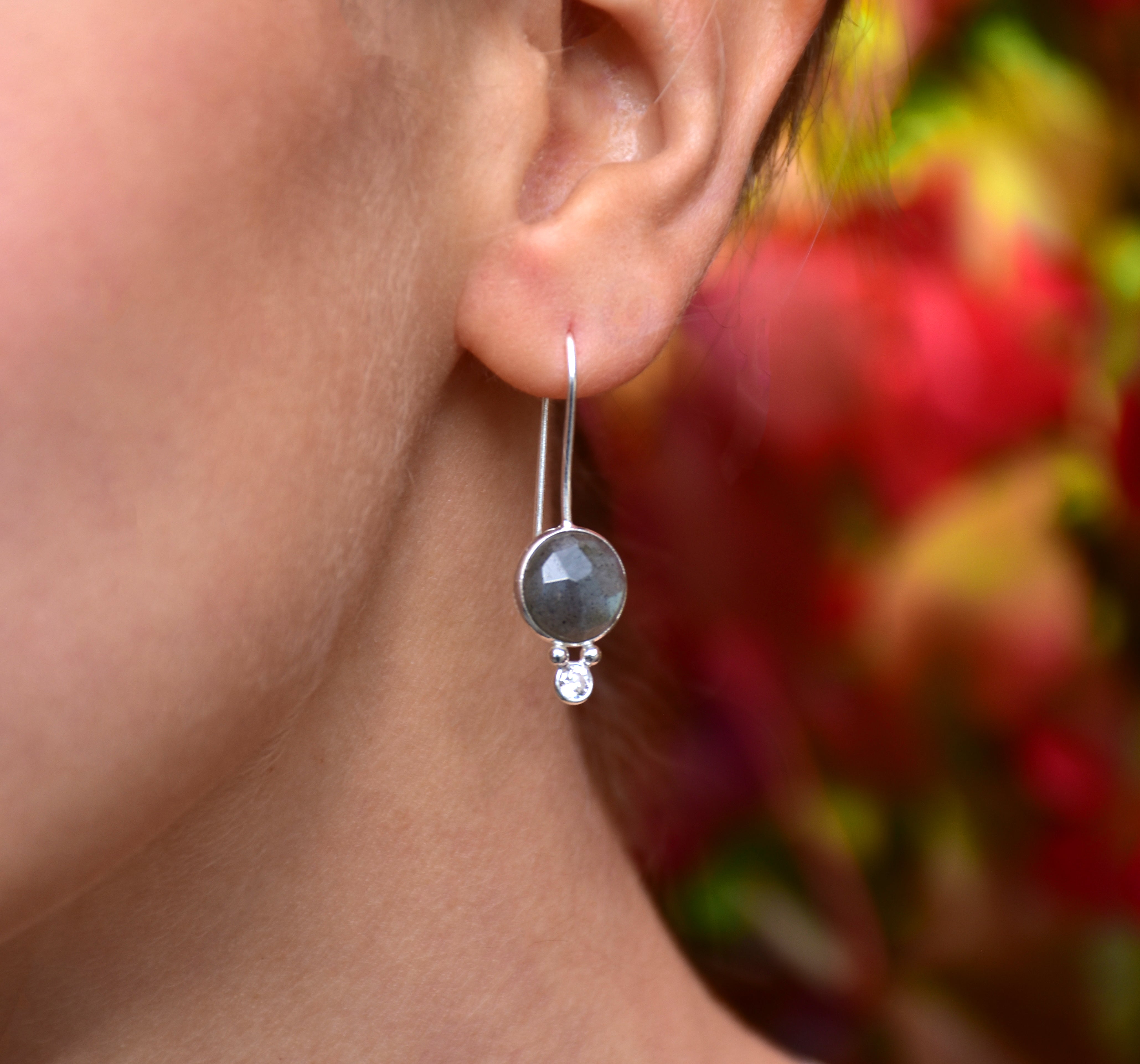 Boucles argent et labradorite - Jolly Jungle