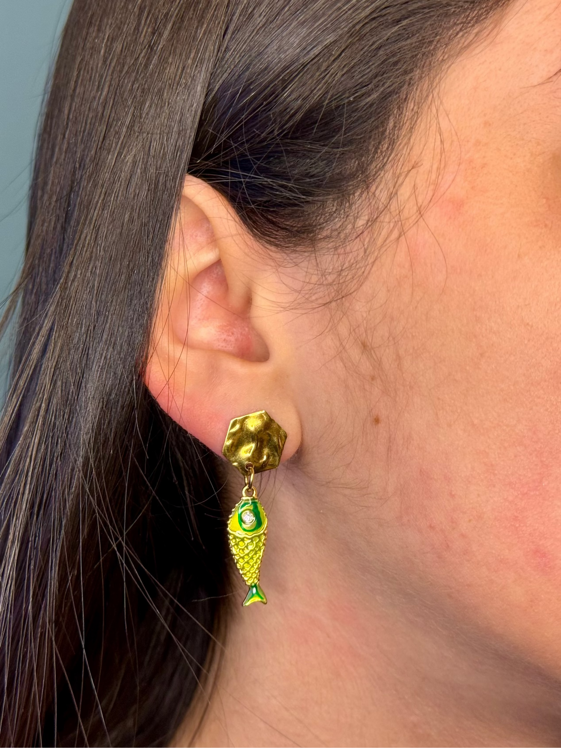 Boucles Poisson vert