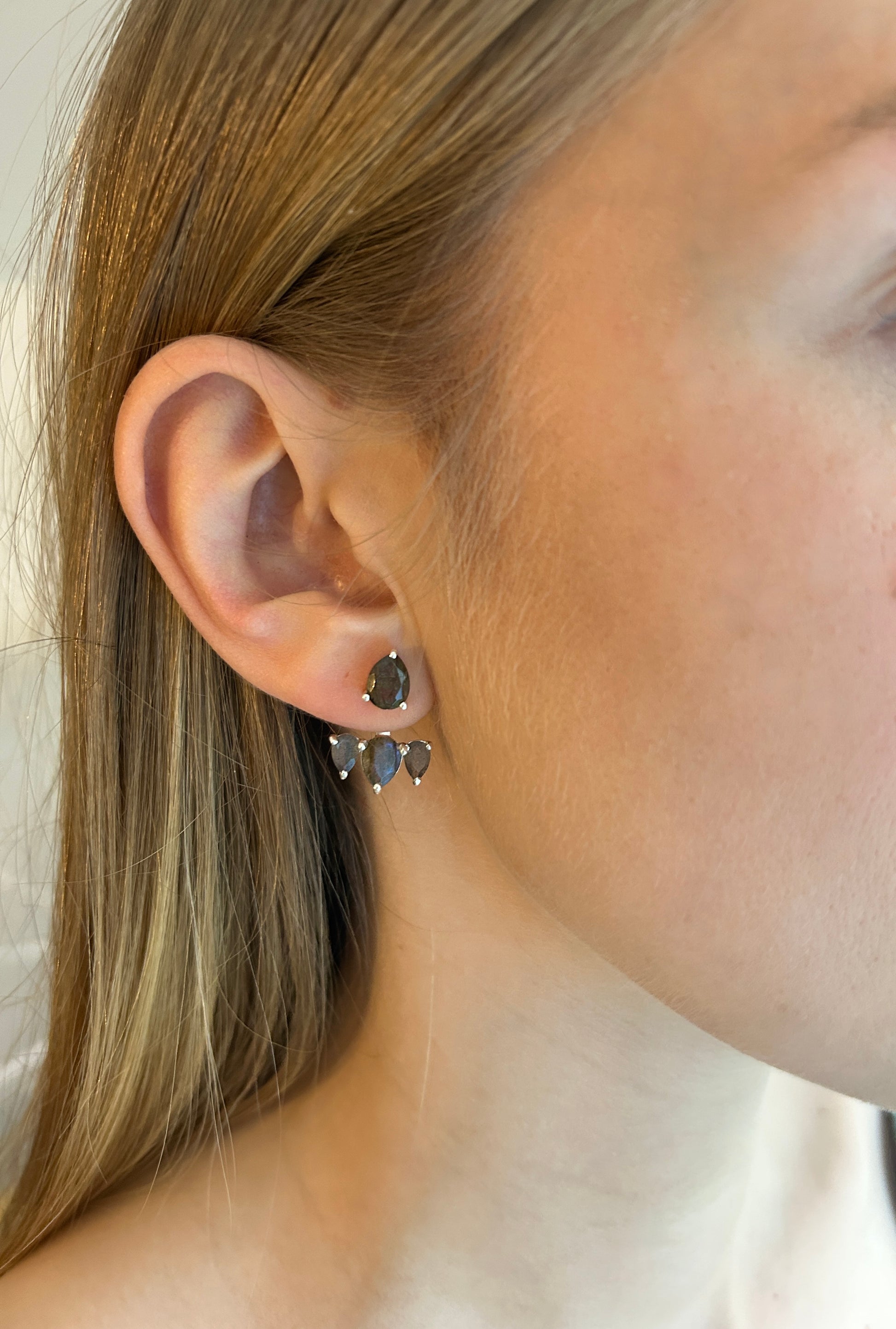 Boucles d'oreilles Eli en Argent Labradorite