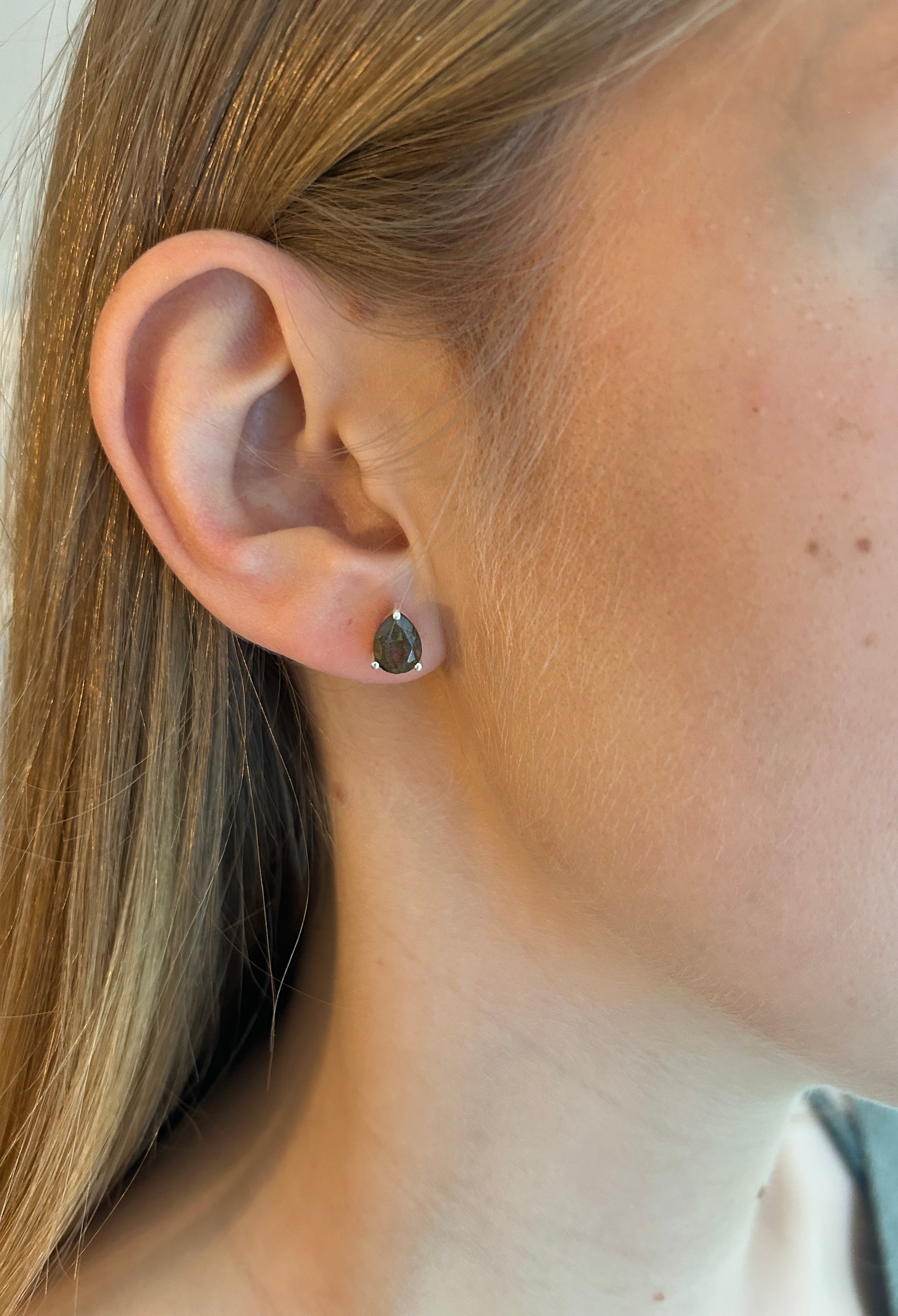 Boucles d'oreilles Eli en Argent Labradorite