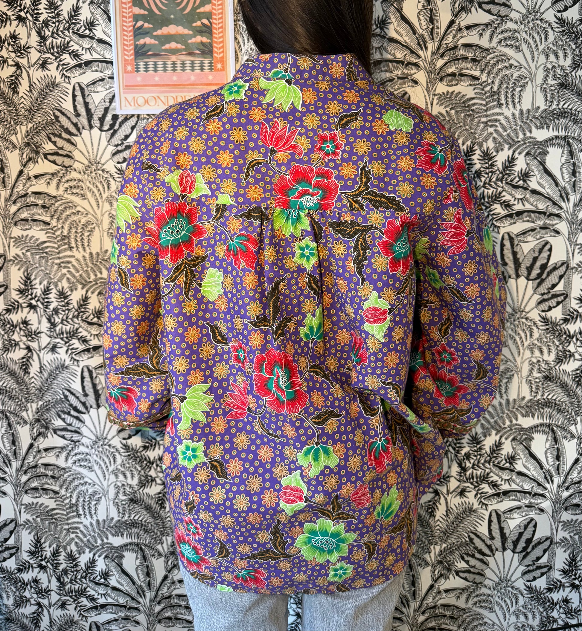 Chemisier fleurs violettes