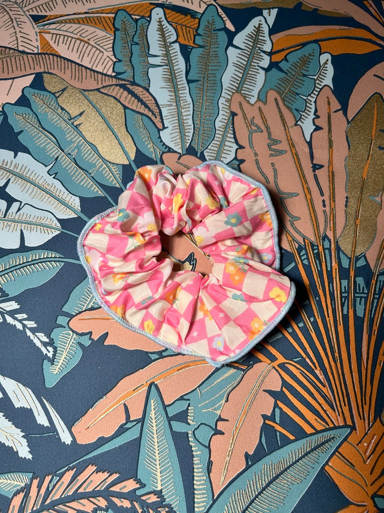 Chouchou fleurs rose