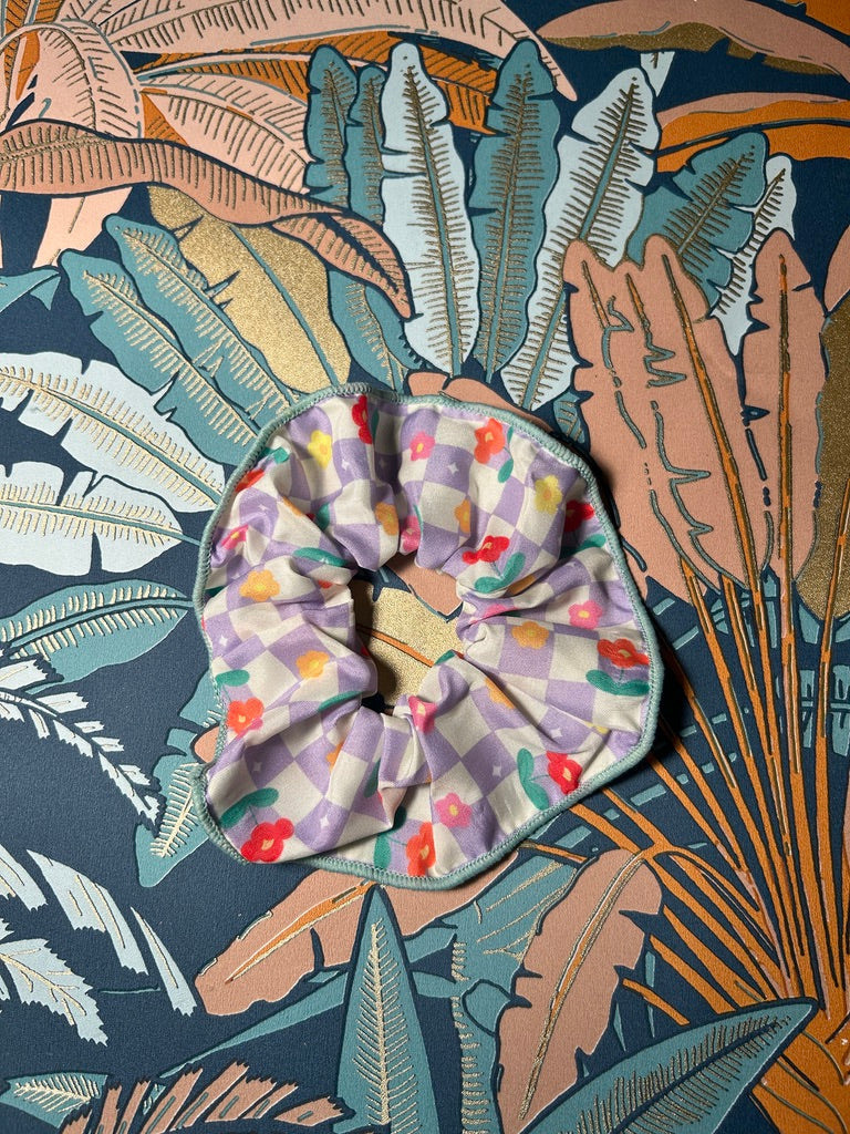 Chouchou fleurs violette