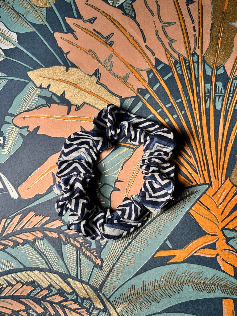 Chouchou rayures bleu