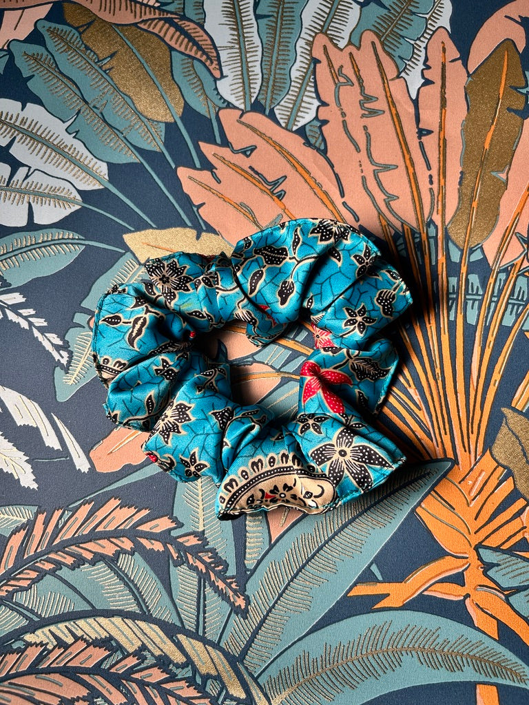 Chouchou satiné bleu