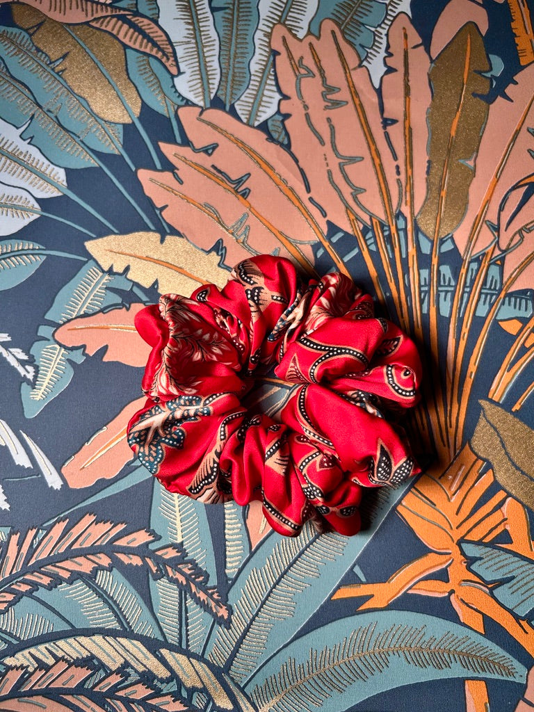 Chouchou satiné rouge