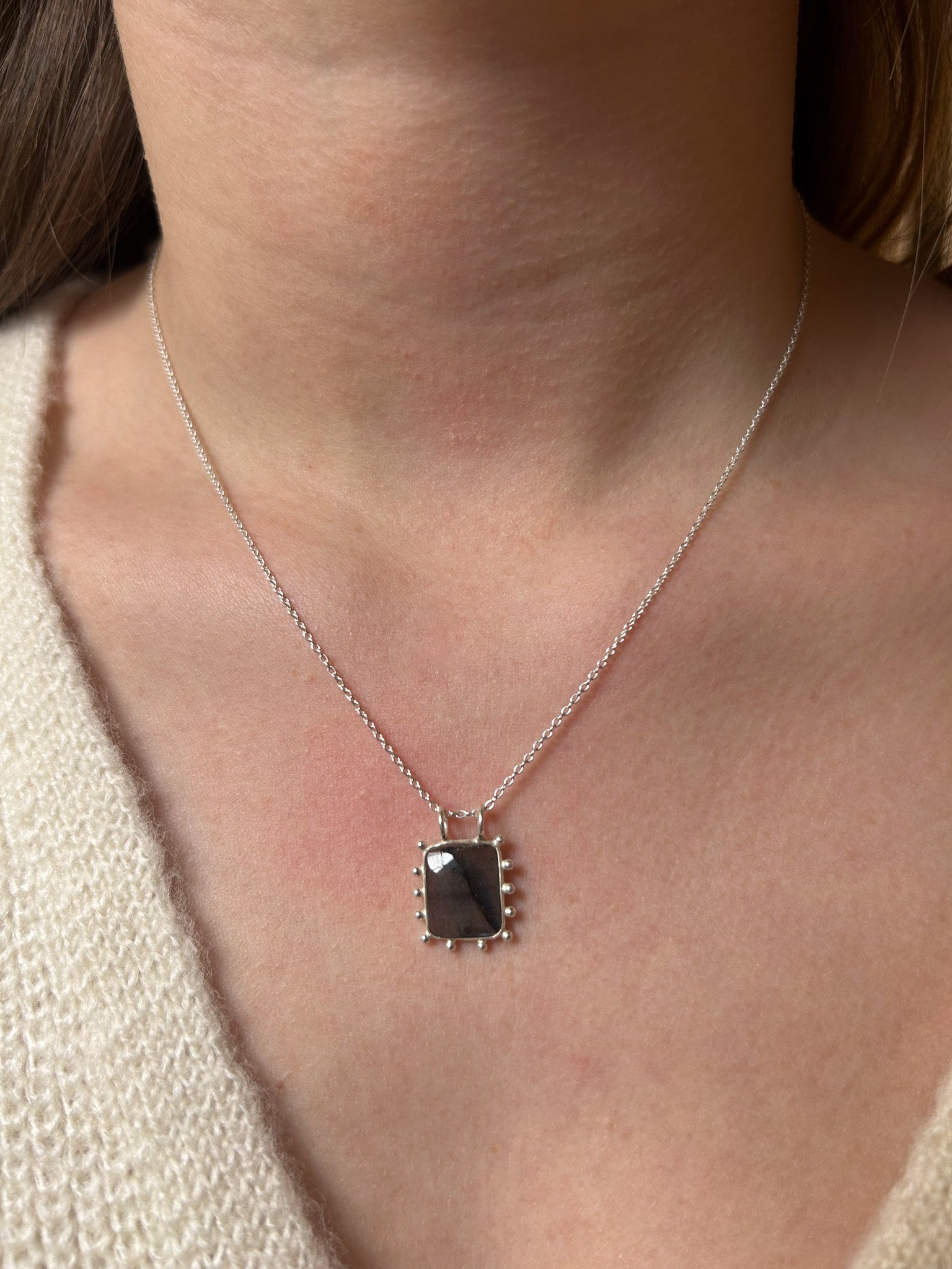 Bali Labradorite Silver Necklace