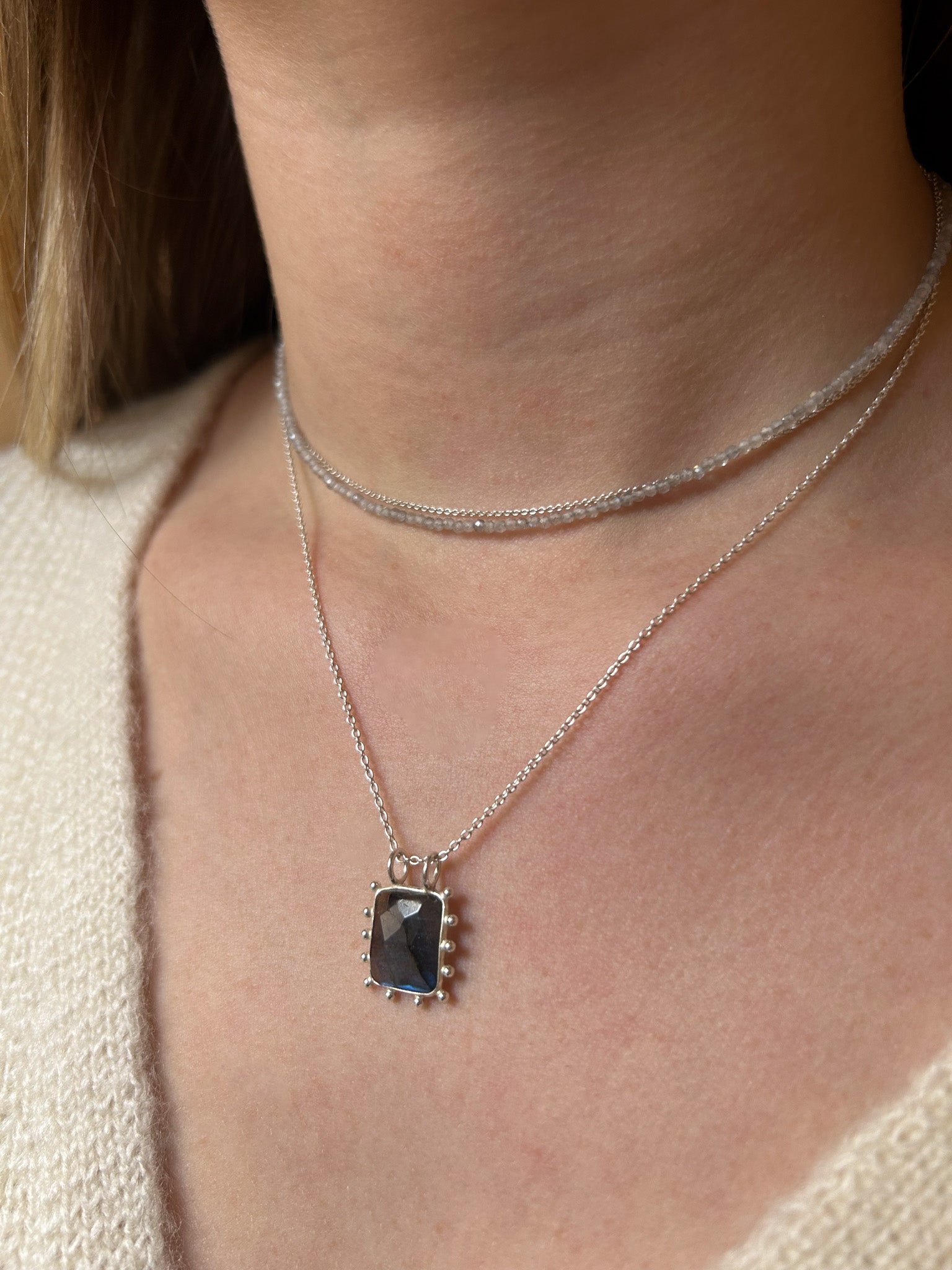 Bali Labradorite Silver Necklace