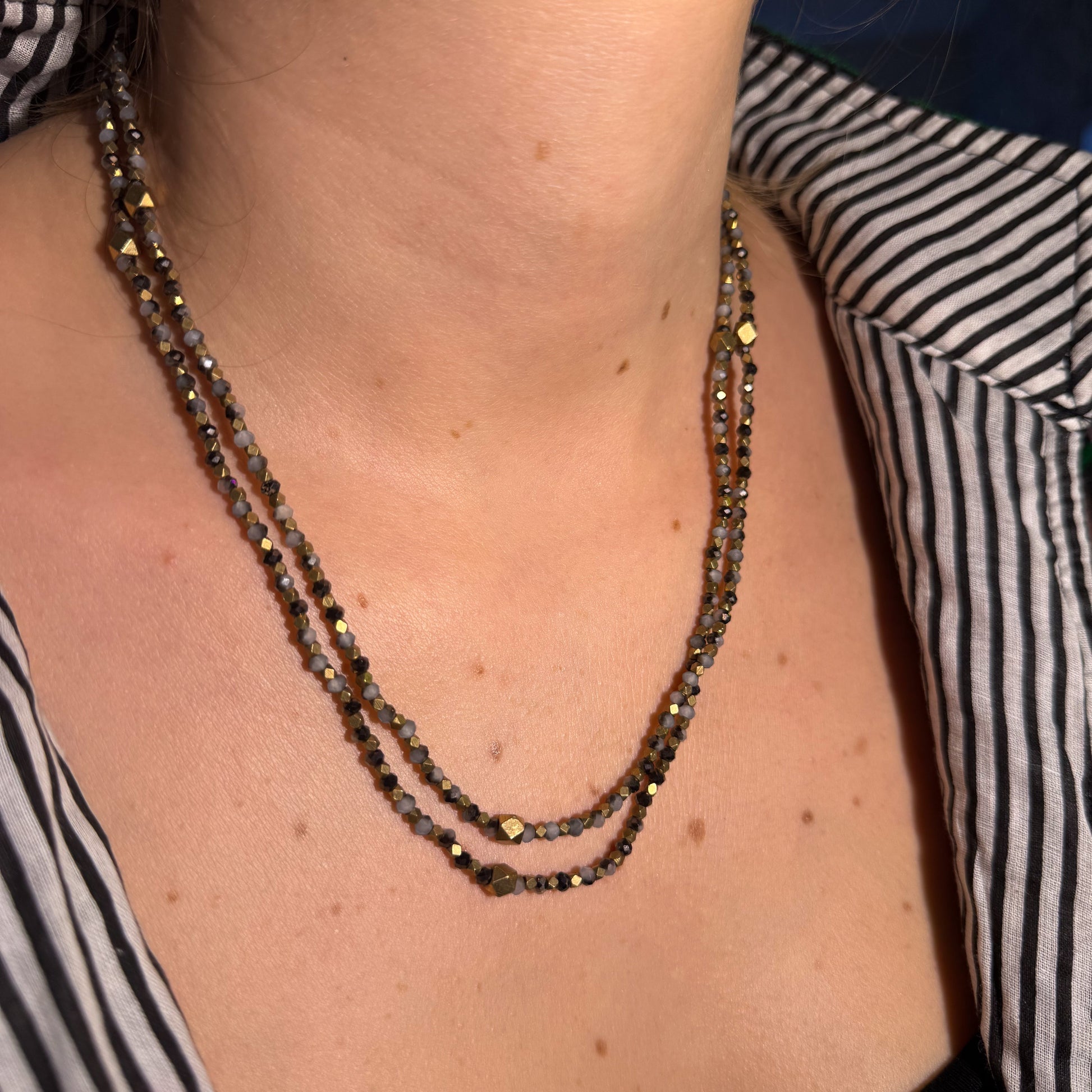 Collier/Bracelet Laiton Goa Gris Clair