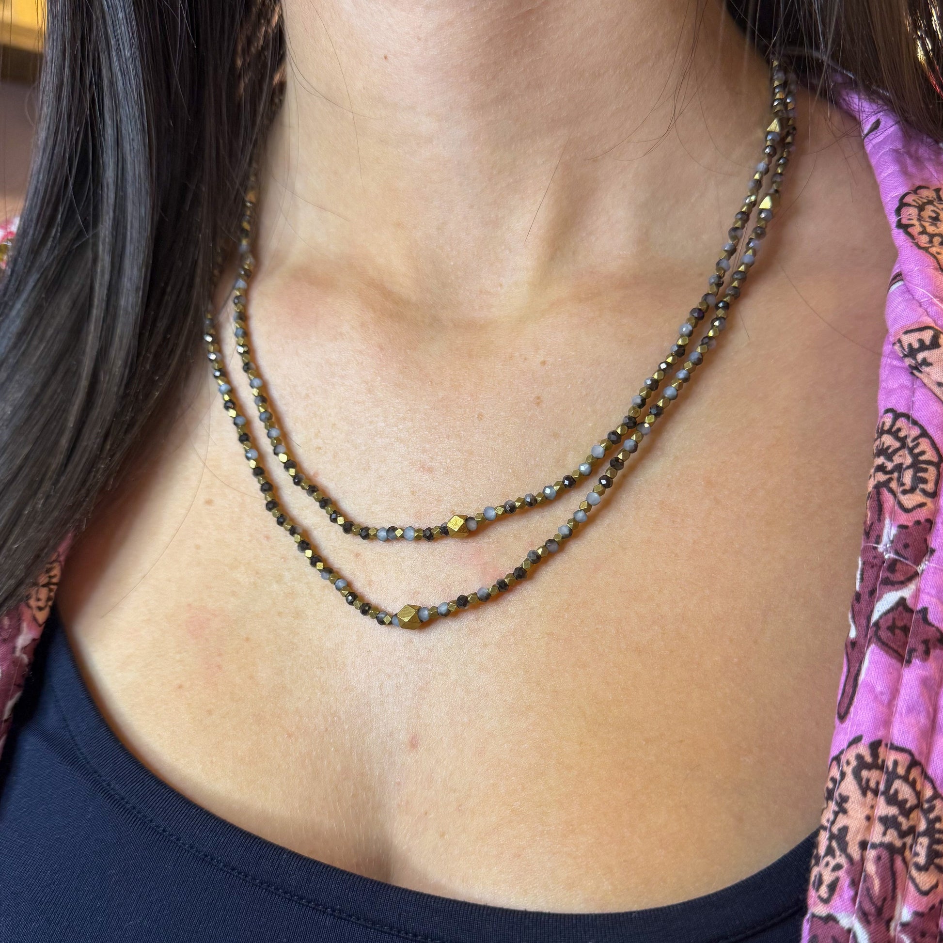 Collier/Bracelet Laiton Goa Gris Clair