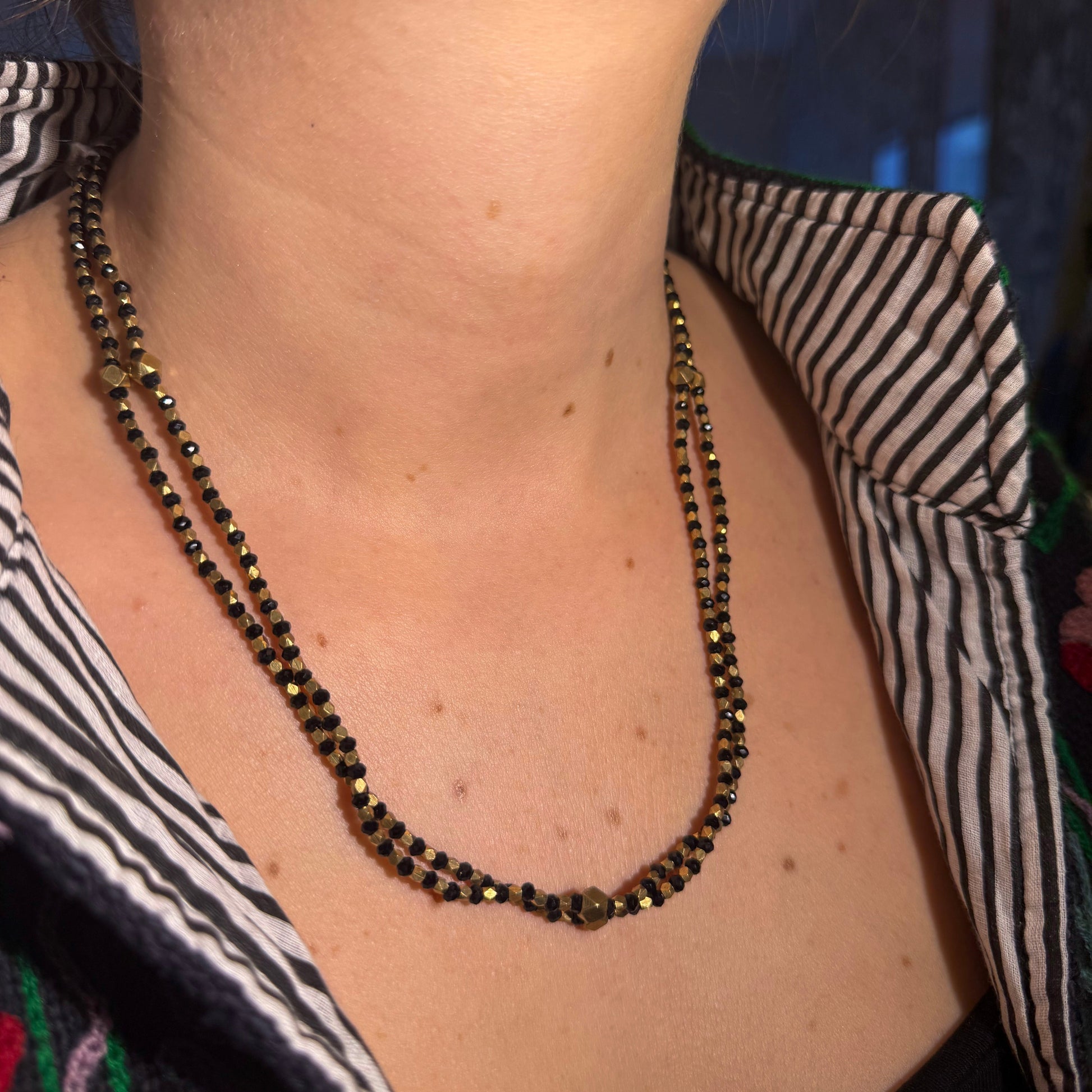 Collier/Bracelet Laiton Goa Gris Foncé