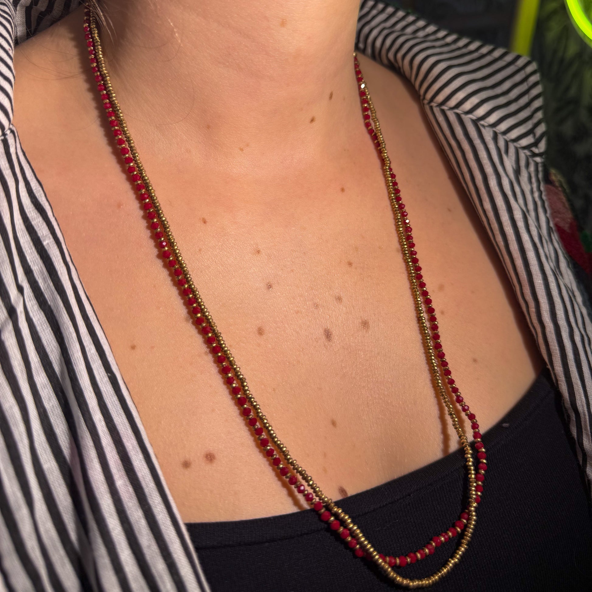 Collier Laiton Jaipur Rouge