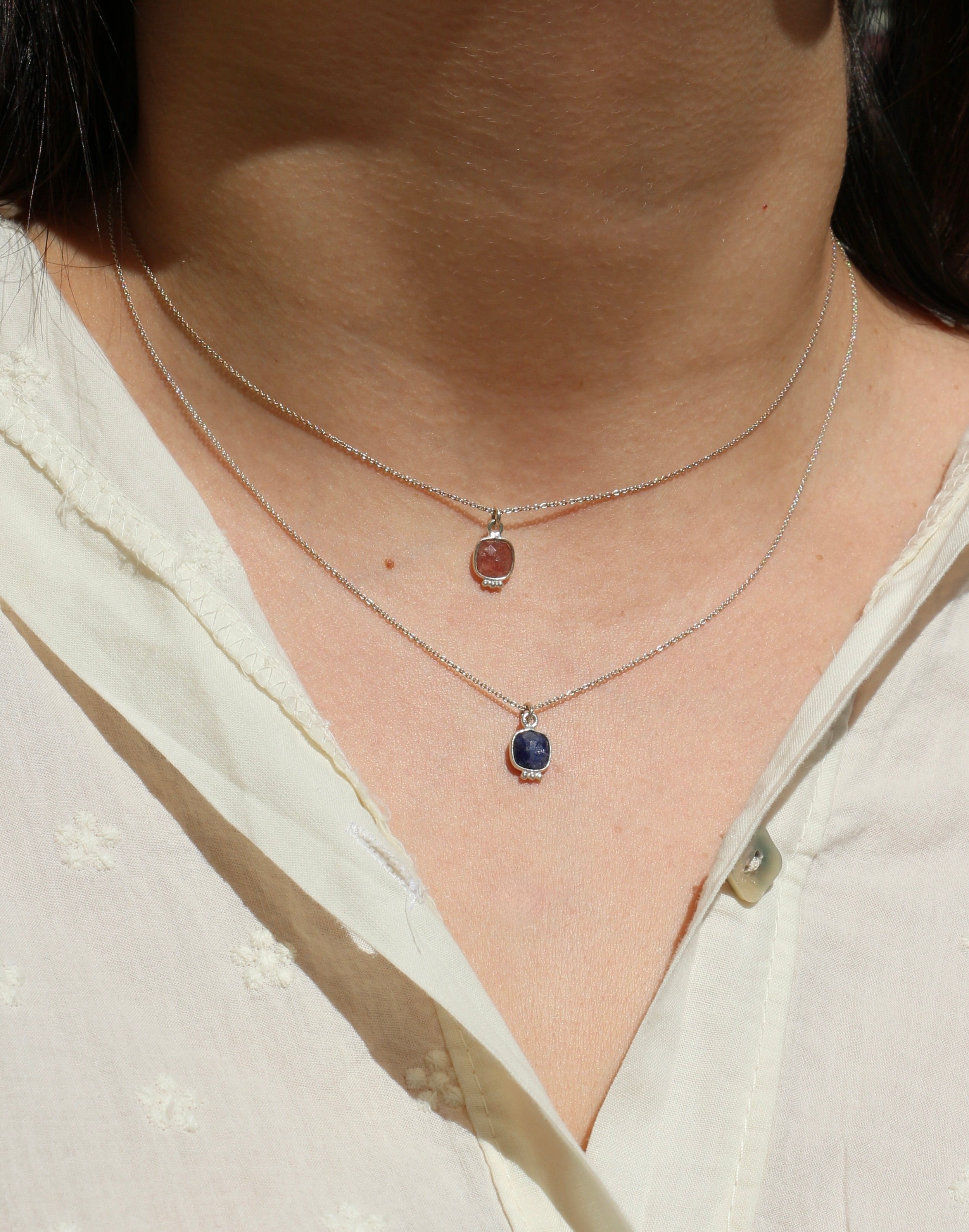 collier argent lapis lazuli - Jolly Jungle