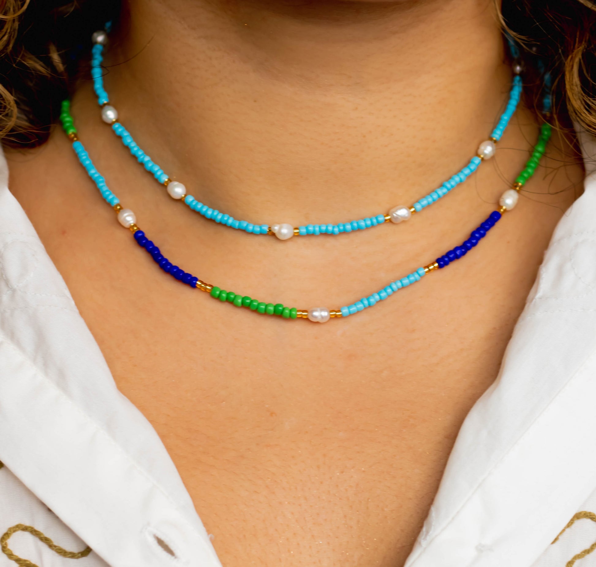 Collier Naïa Bleu et Vert