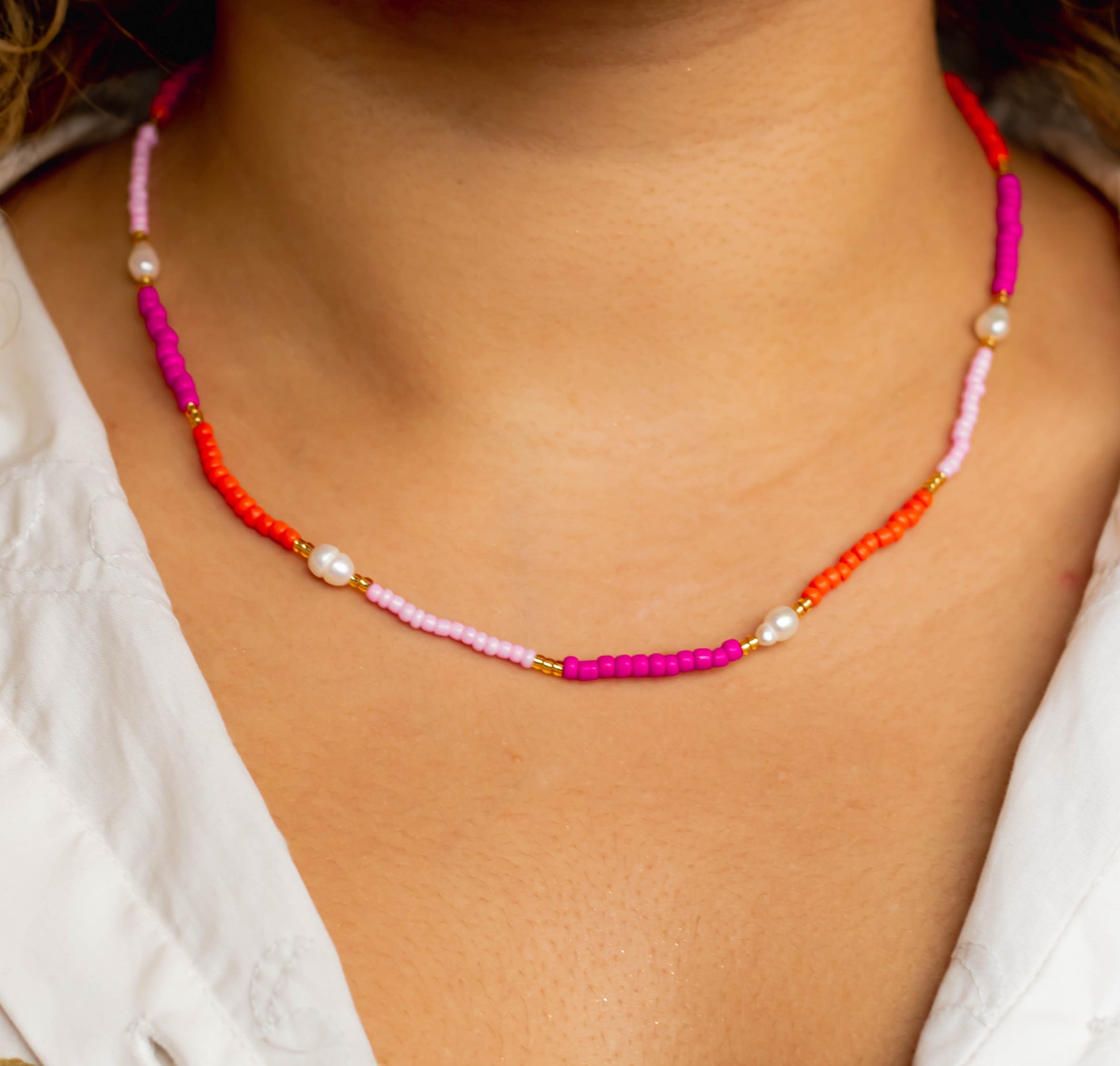 Collier Naïa Rose et Orange