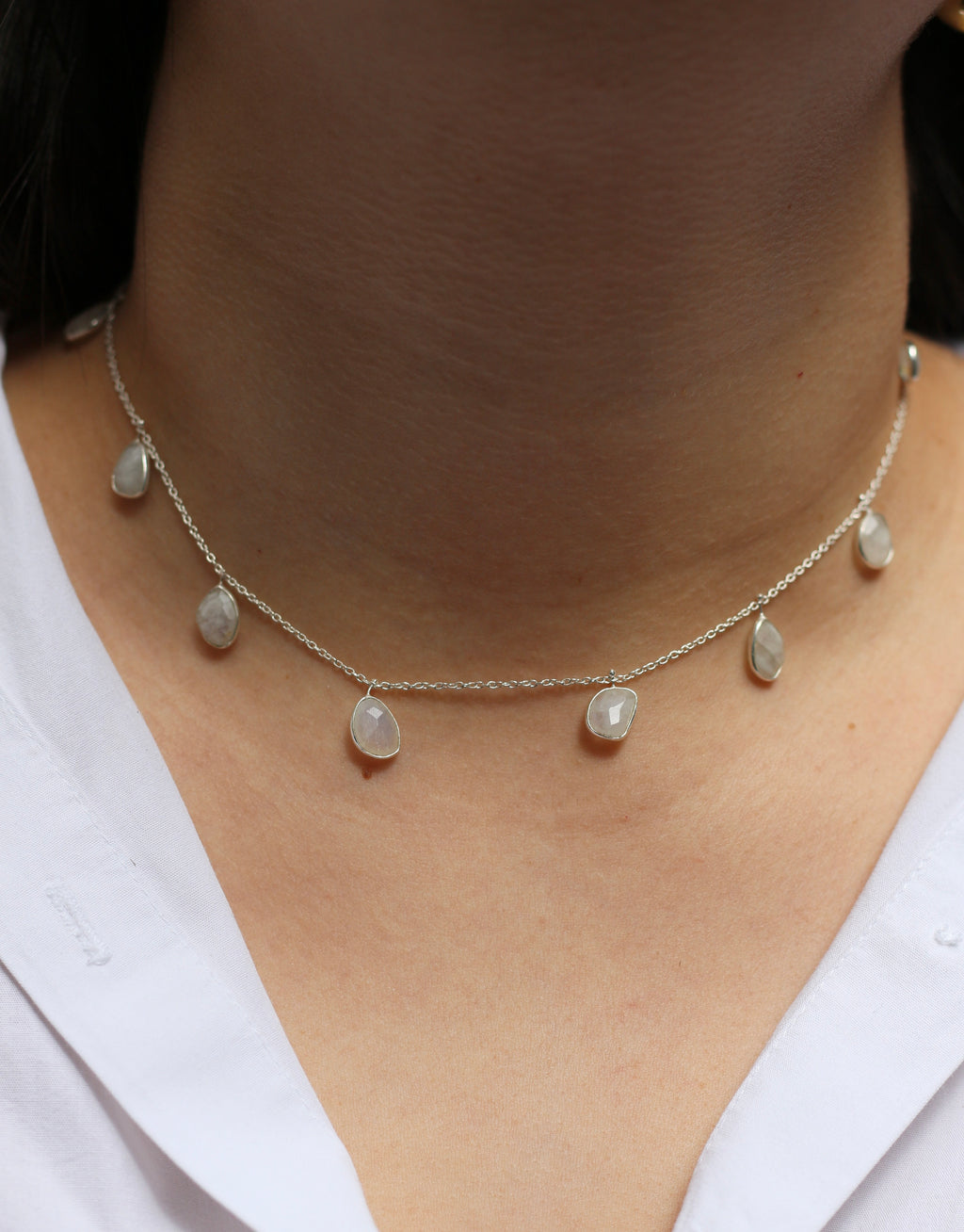 Collier Way Argent Pierre de lune - Jolly Jungle