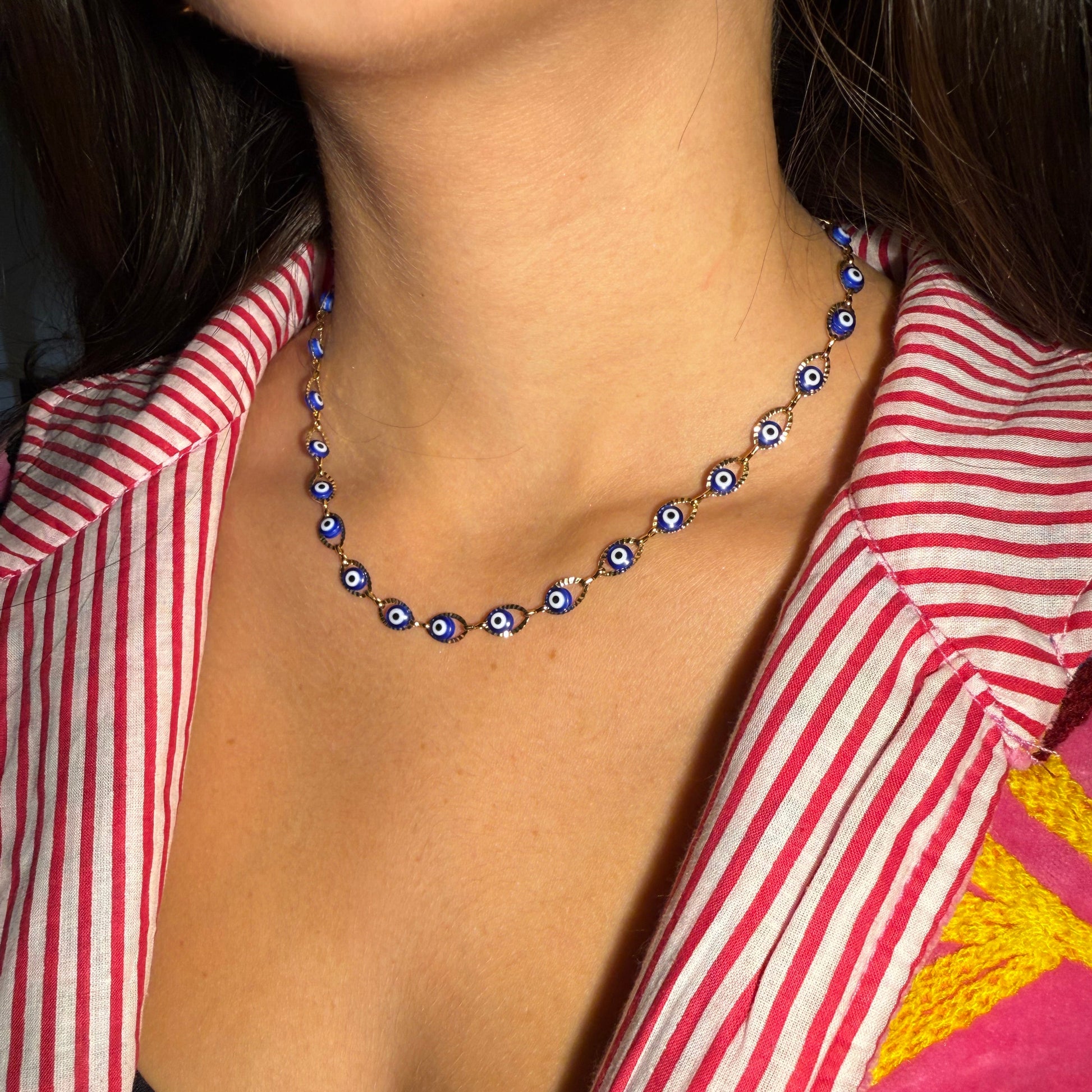 Collier oeil bleu