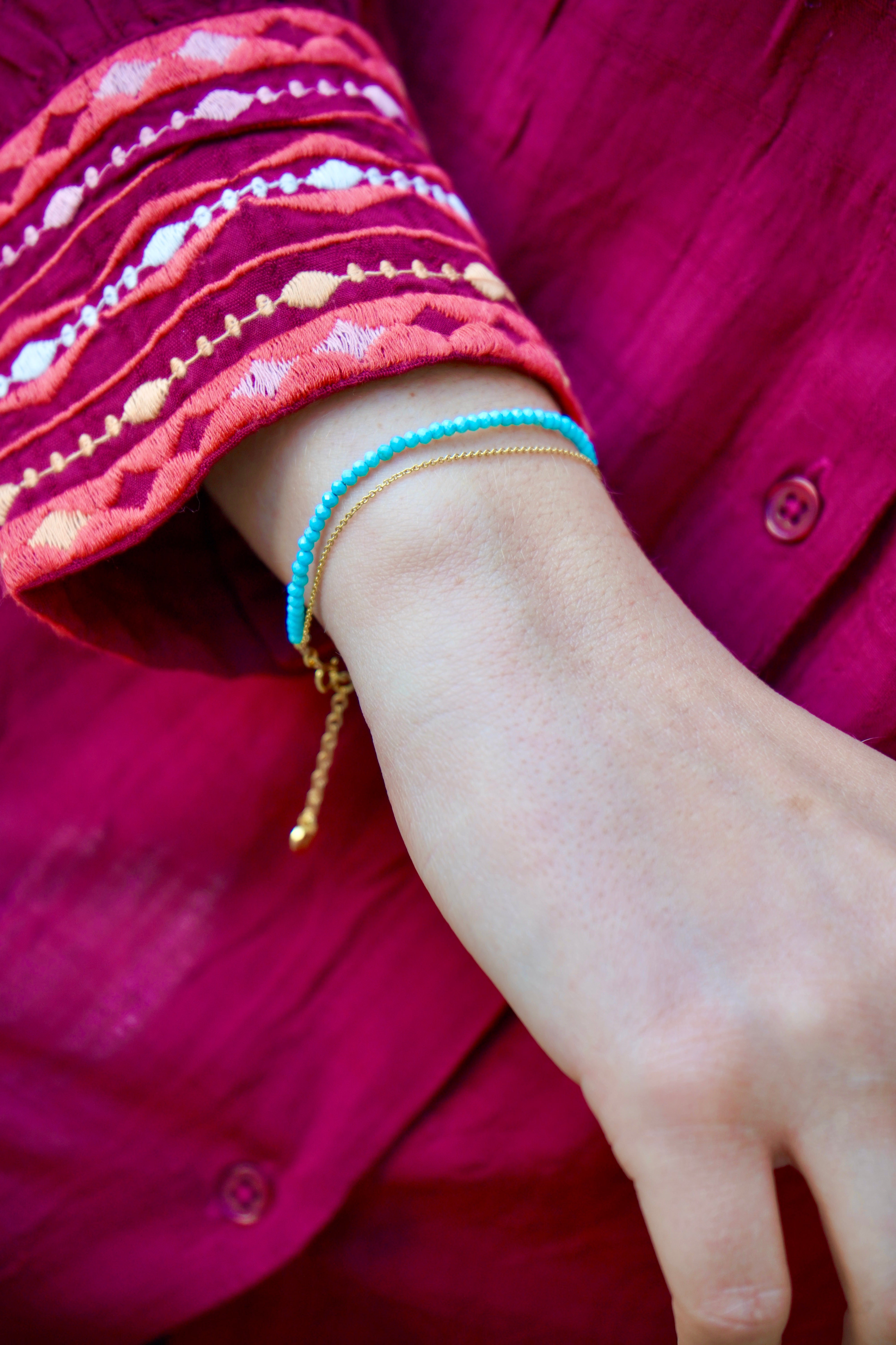 Gold Plated Double Silver Bracelet