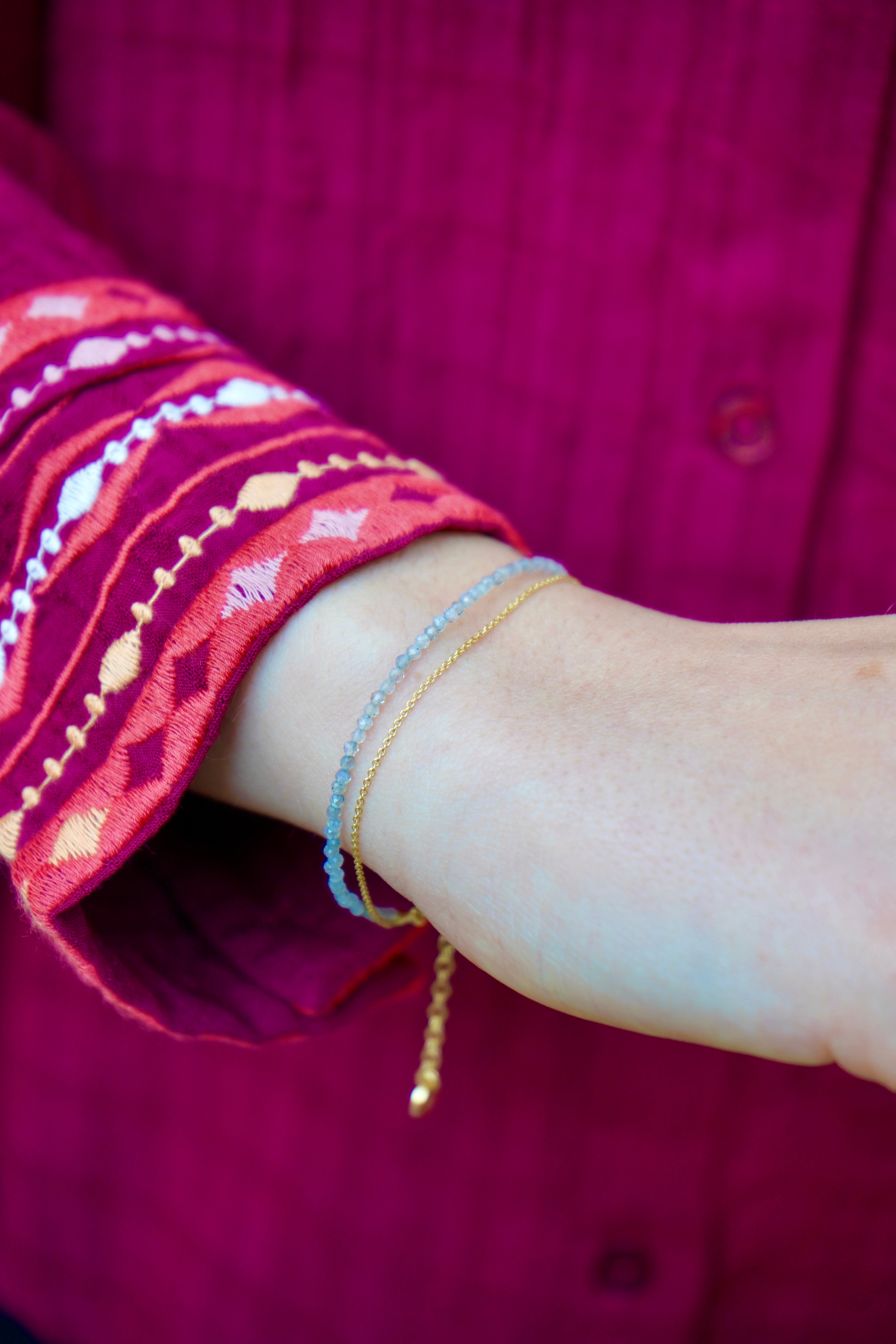 Bracelet Double Argent Plaqué Or