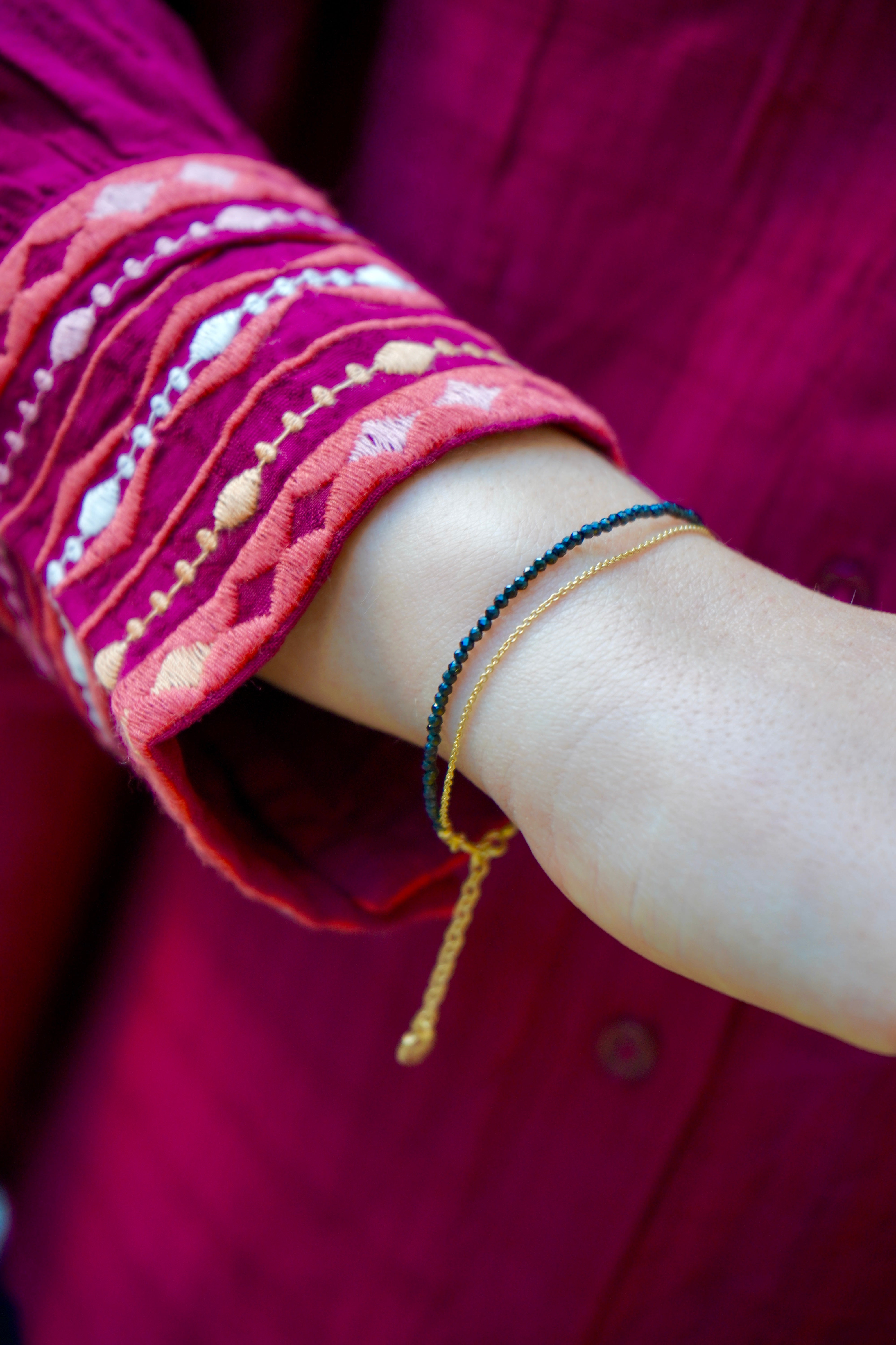 Gold Plated Double Silver Bracelet