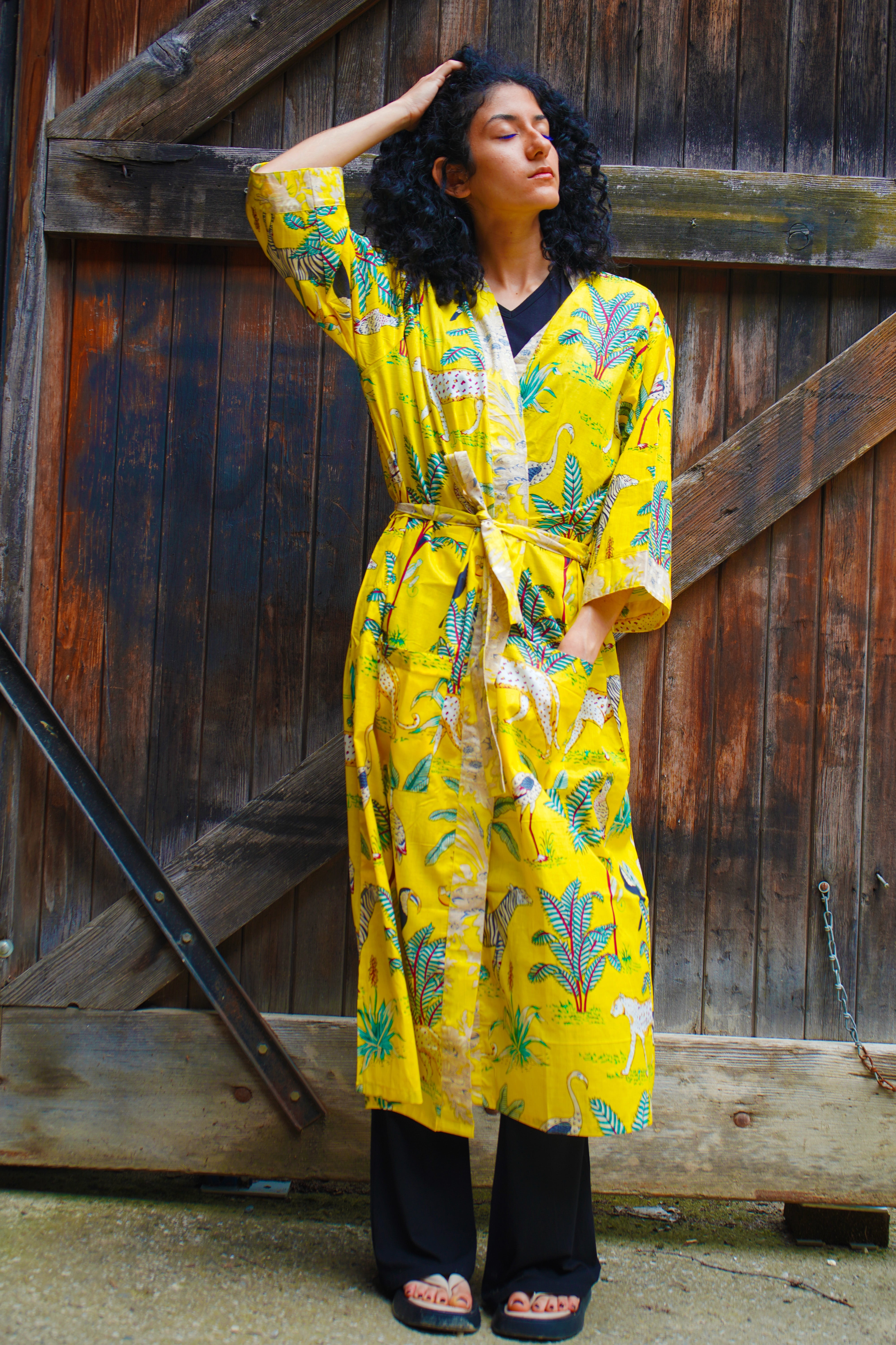 Kimono Long Savana Jaune - Jolly Jungle