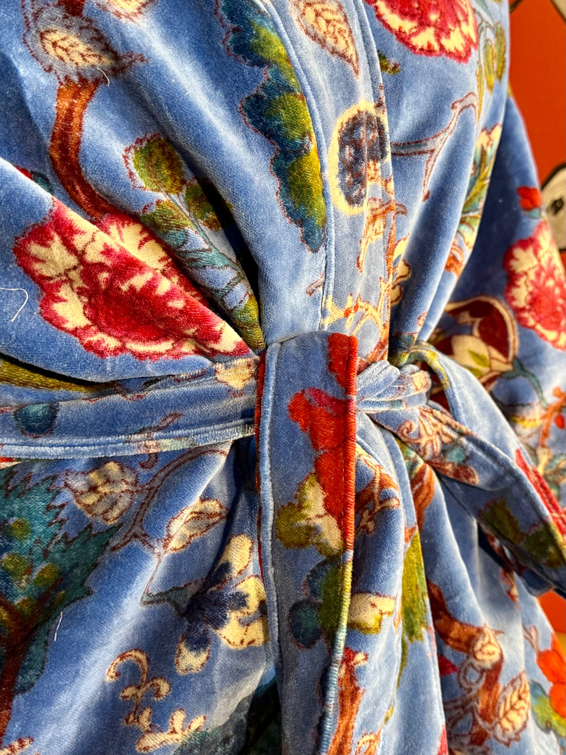 Kimono Velour Jungle Lounge Bleu