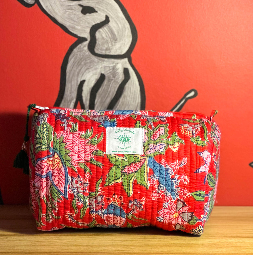 Trousse Rouge Fleurs