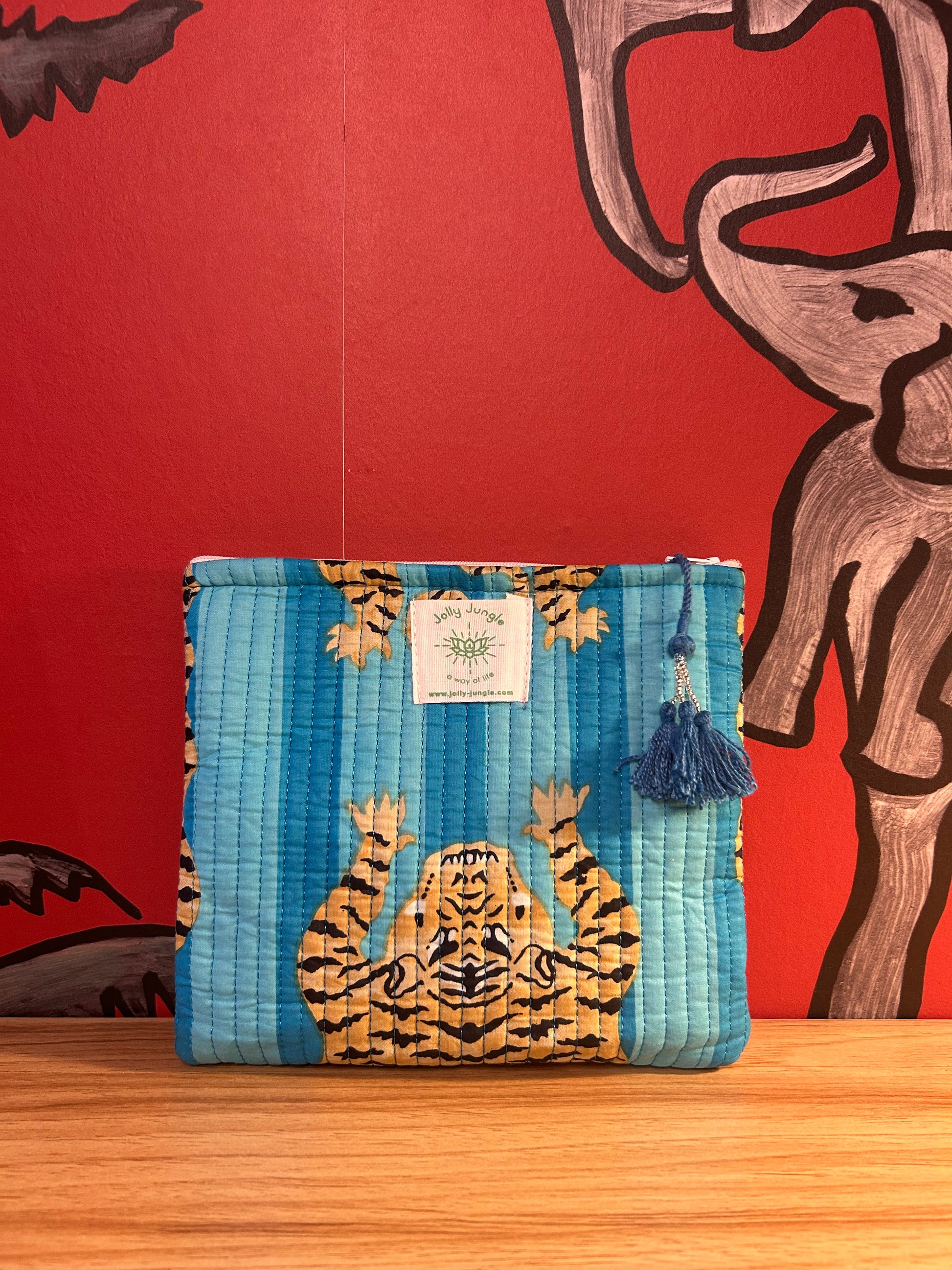 Maxi Pochette Tigre Turquoise