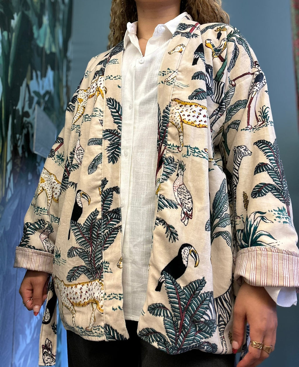 White Velour Kimono