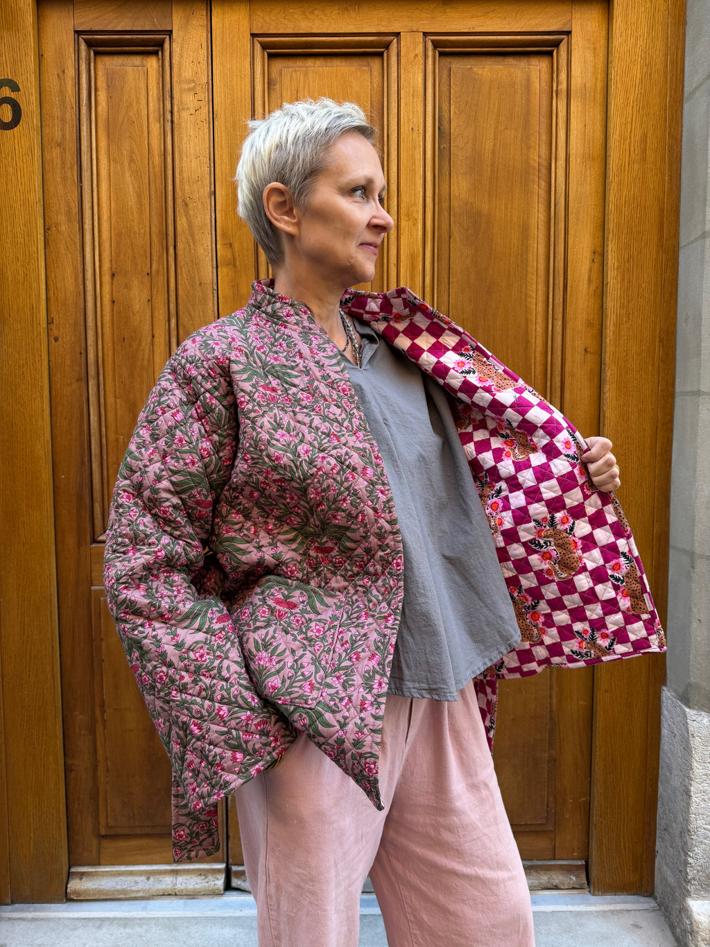 Veste Violette Fleurs